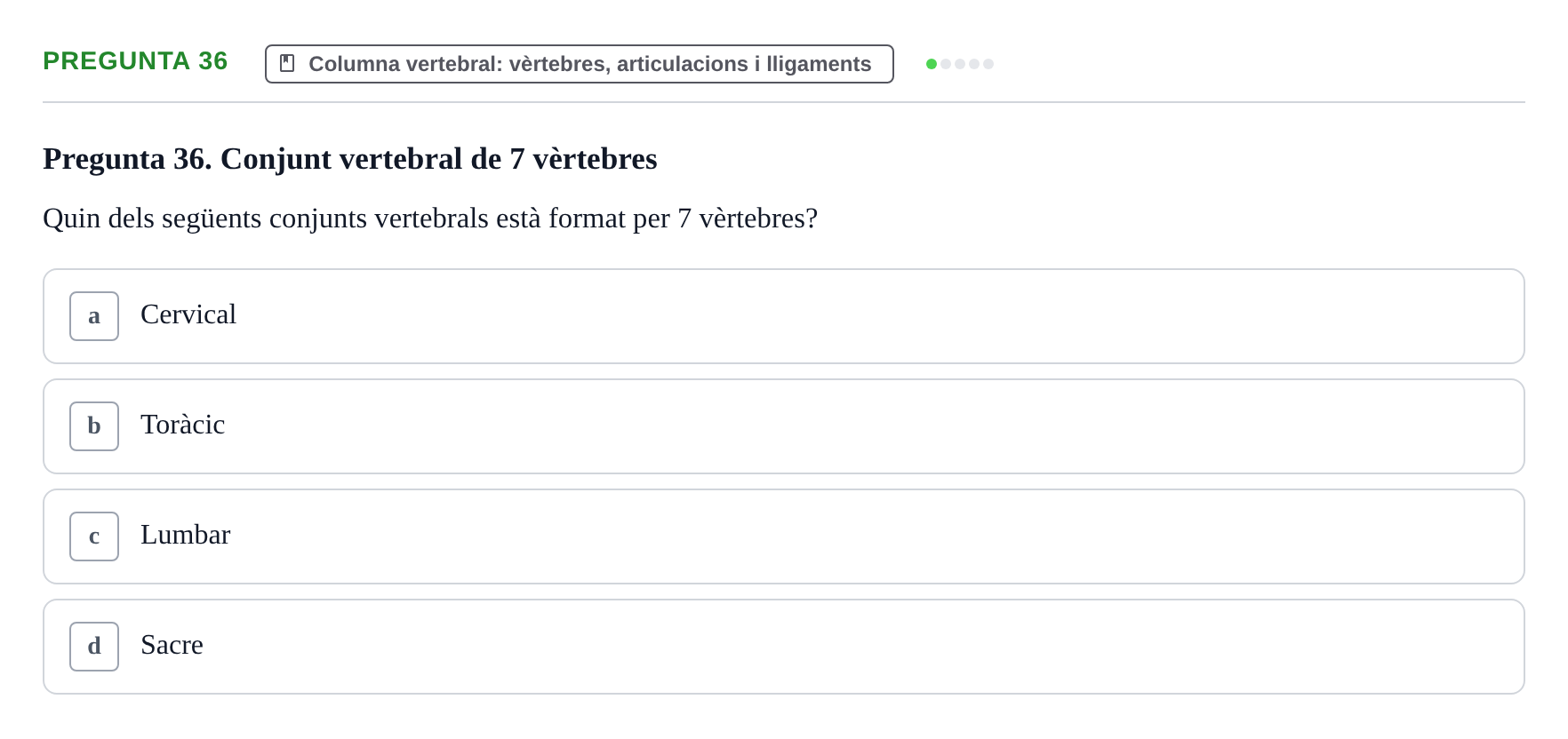 Enunciado: Pregunta 36 · Anatomía I UAB 2023