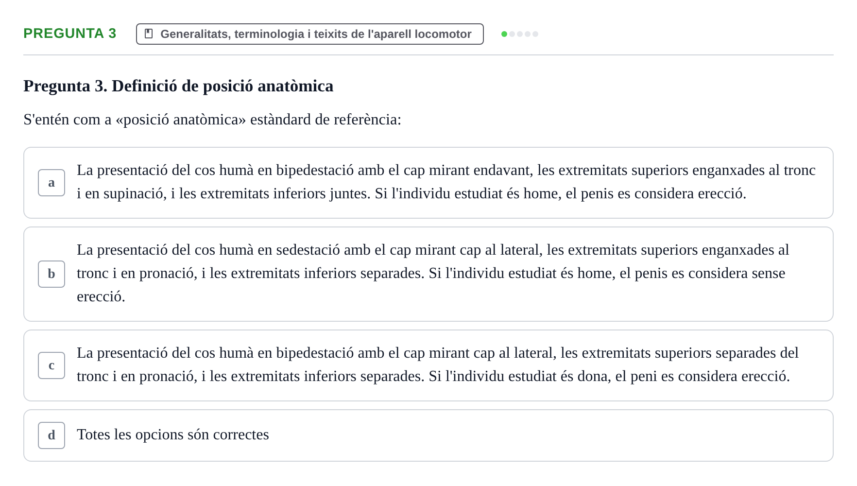 Enunciado: Pregunta 3 · Anatomía I UAB 2023