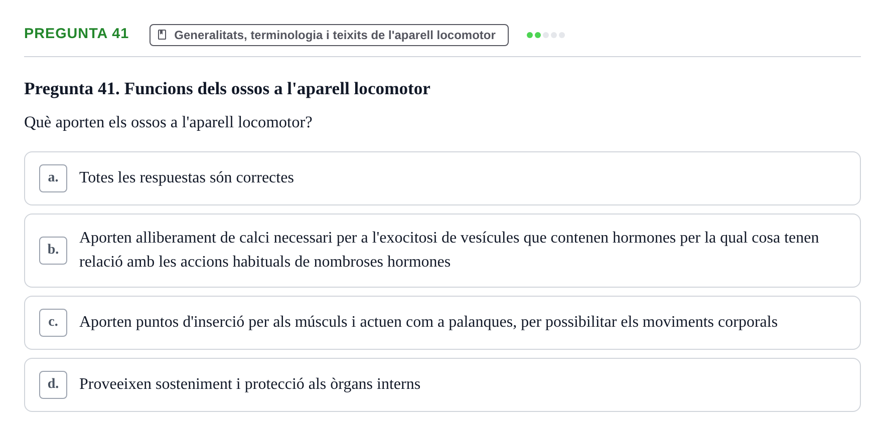 Enunciado: Pregunta 41 · Anatomía I UAB 2023