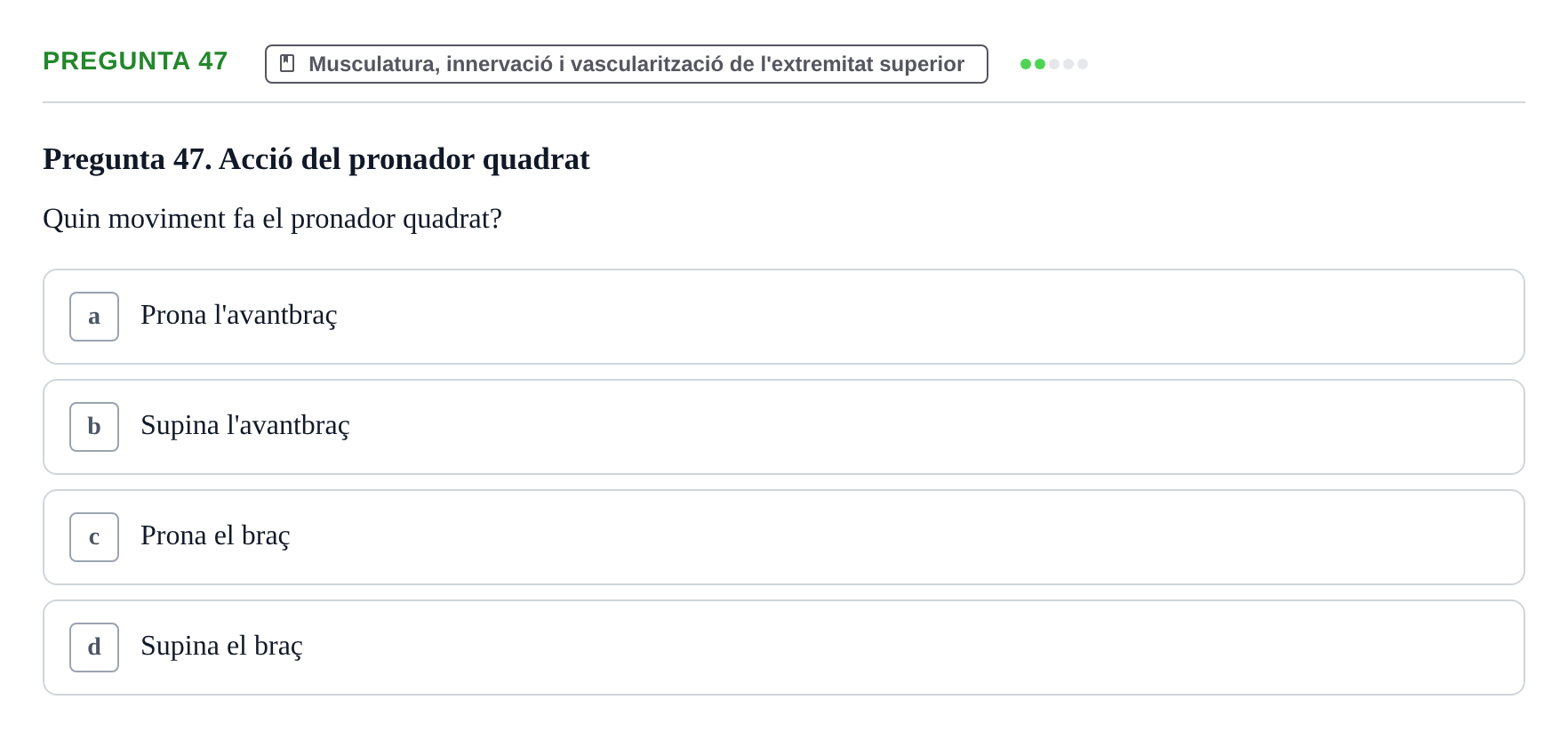 Enunciado: Pregunta 47 · Anatomía I UAB 2023