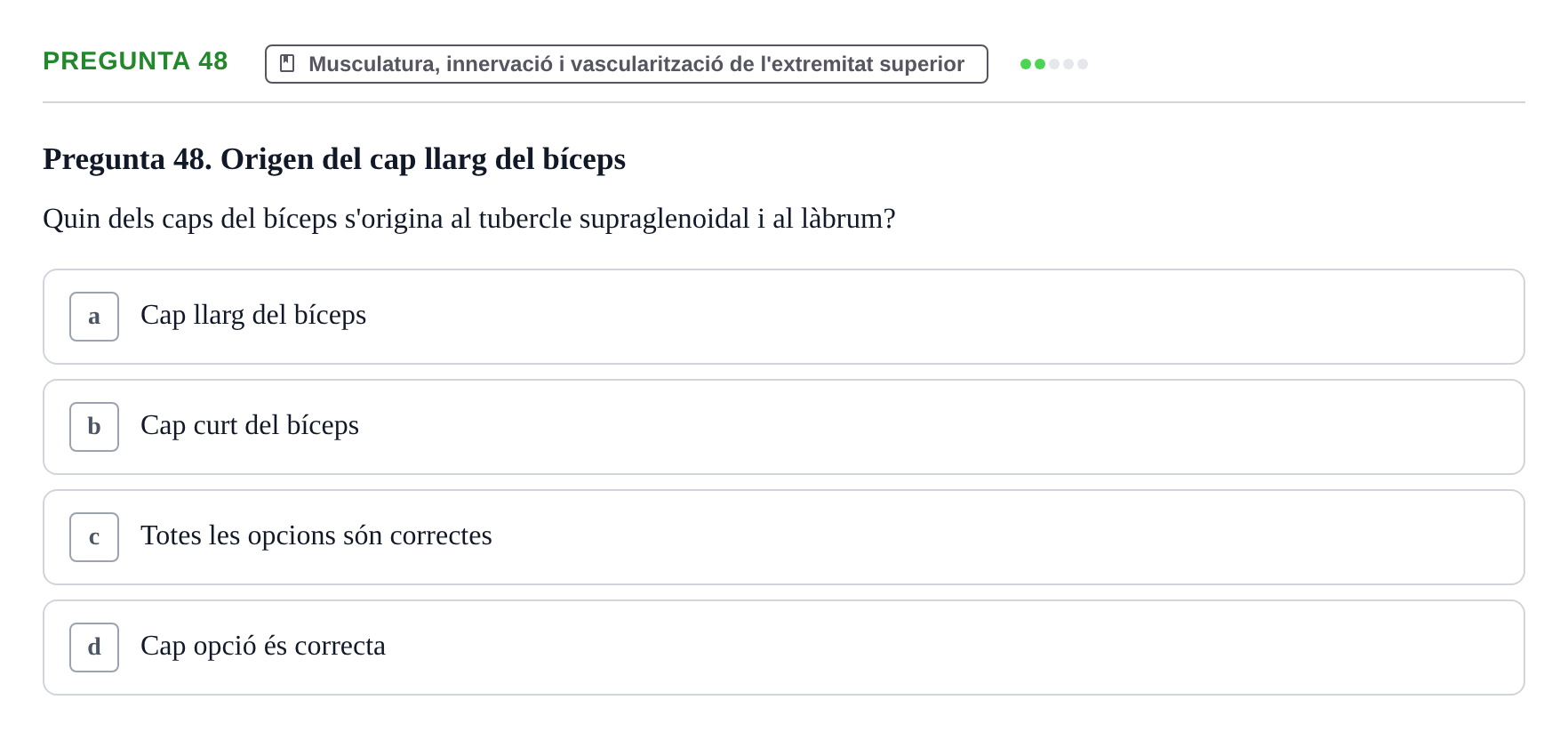 Enunciado: Pregunta 48 · Anatomía I UAB 2023