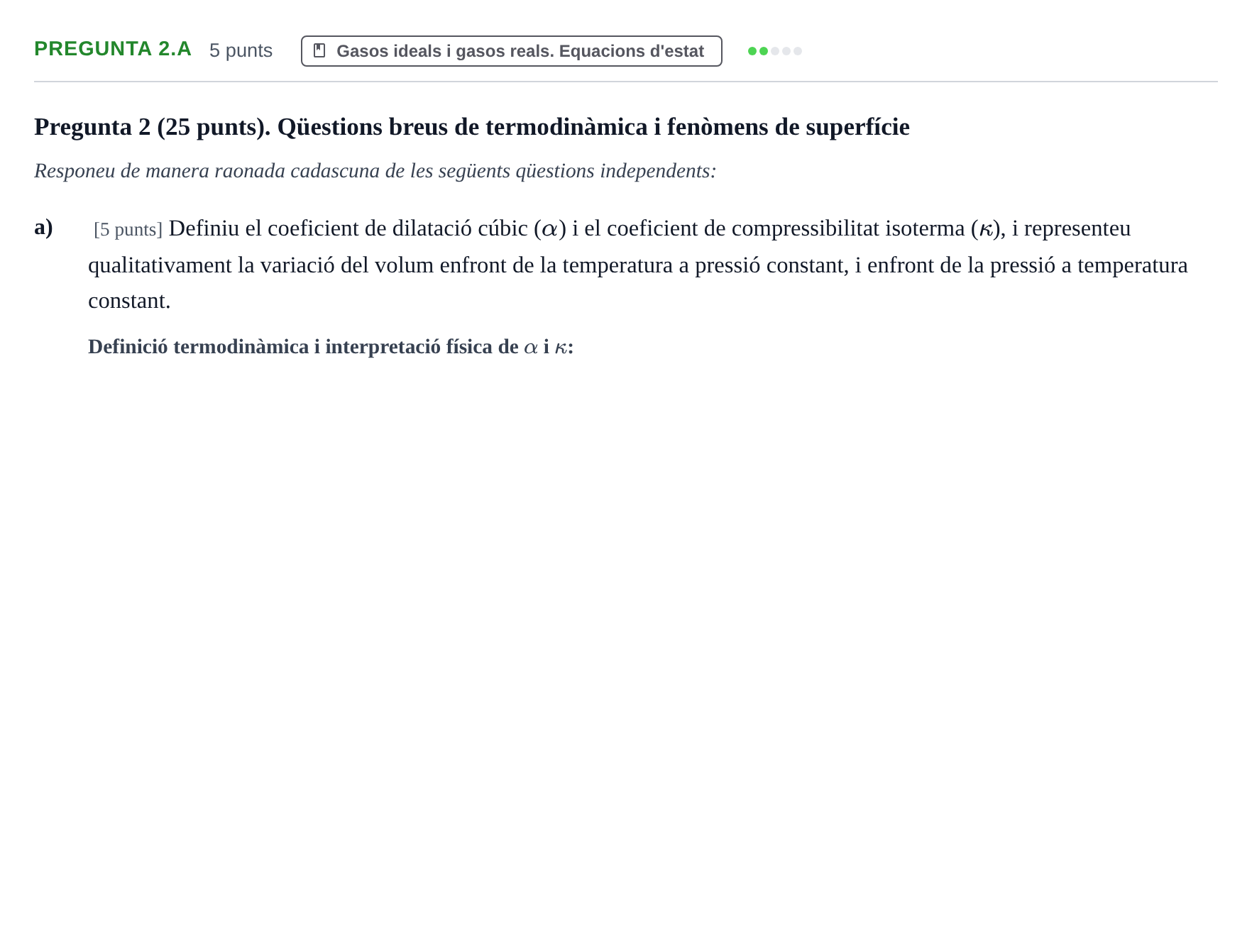 Enunciado: Pregunta 2.a · Química Física I UB 2024