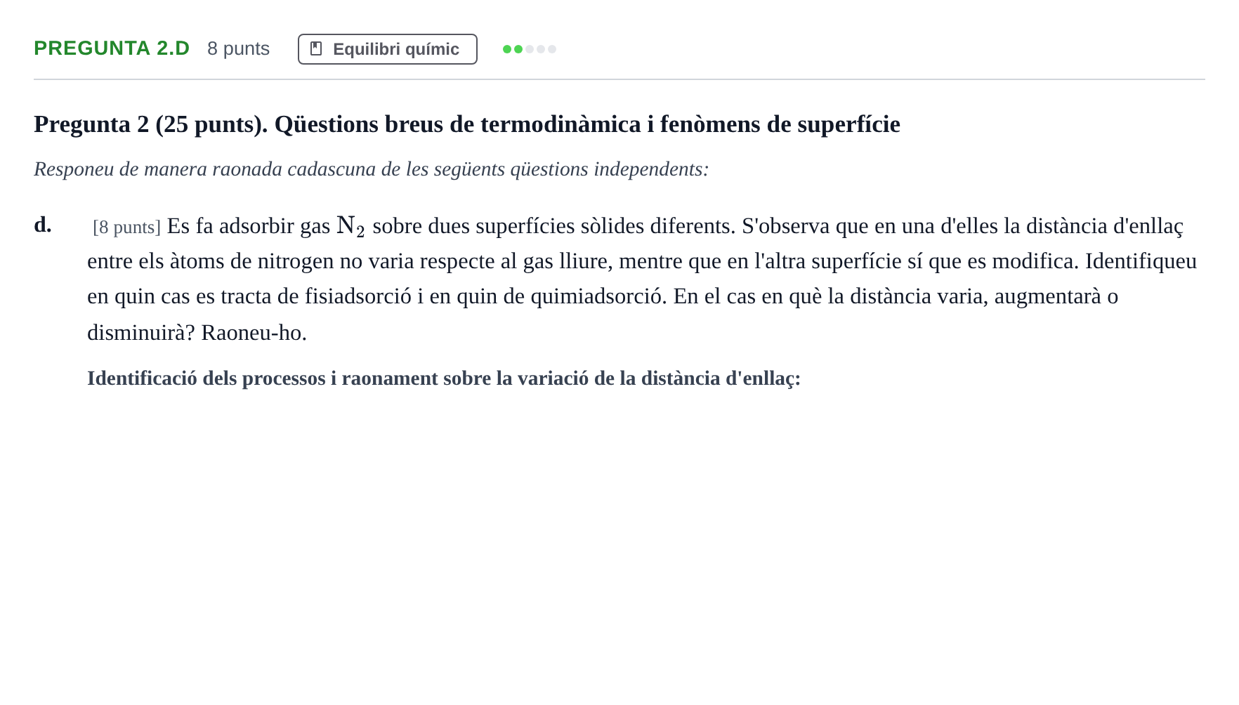 Enunciado: Pregunta 2.d · Química Física I UB 2024