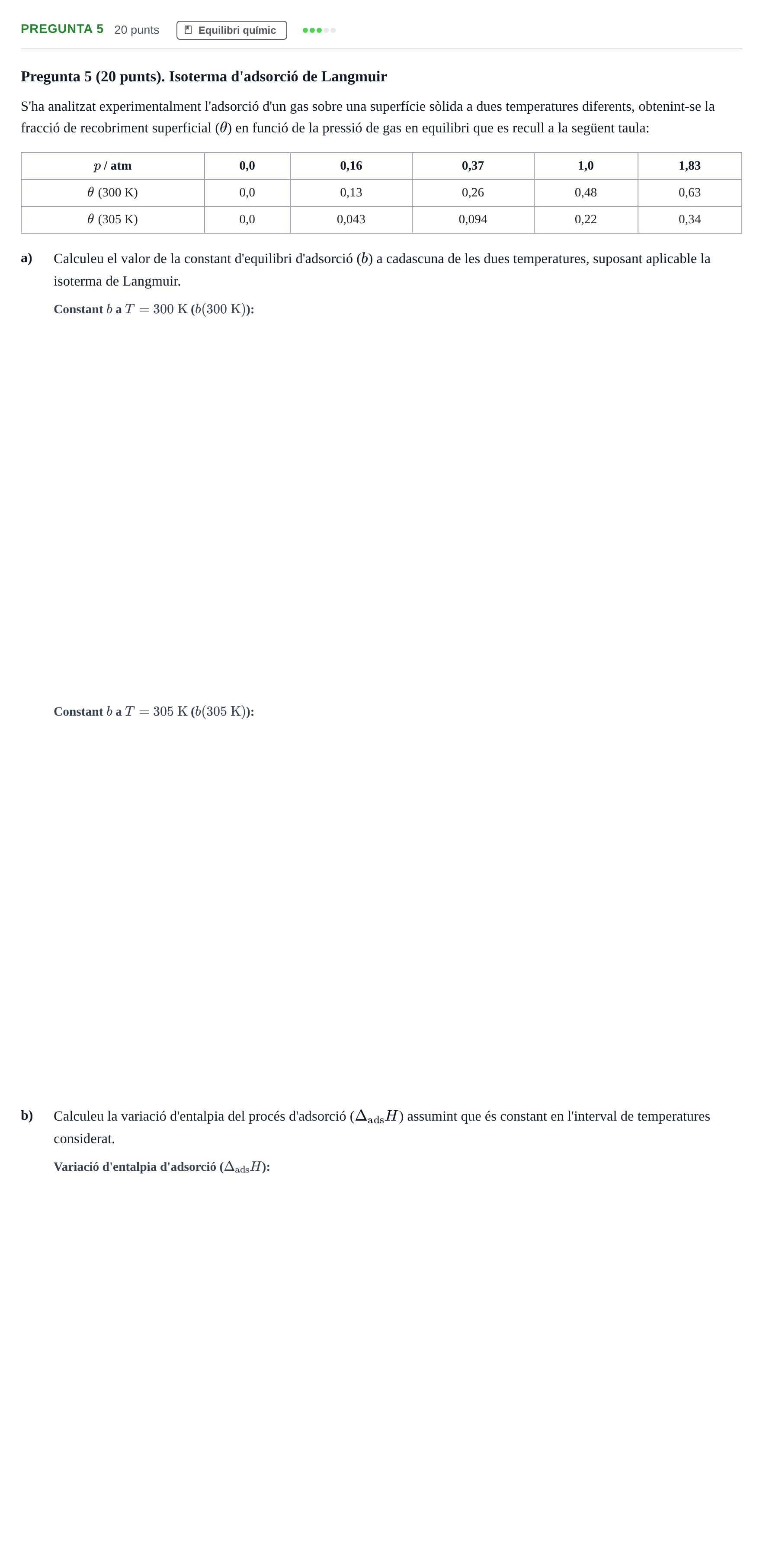 Enunciado: Pregunta 5 · Química Física I UB 2024