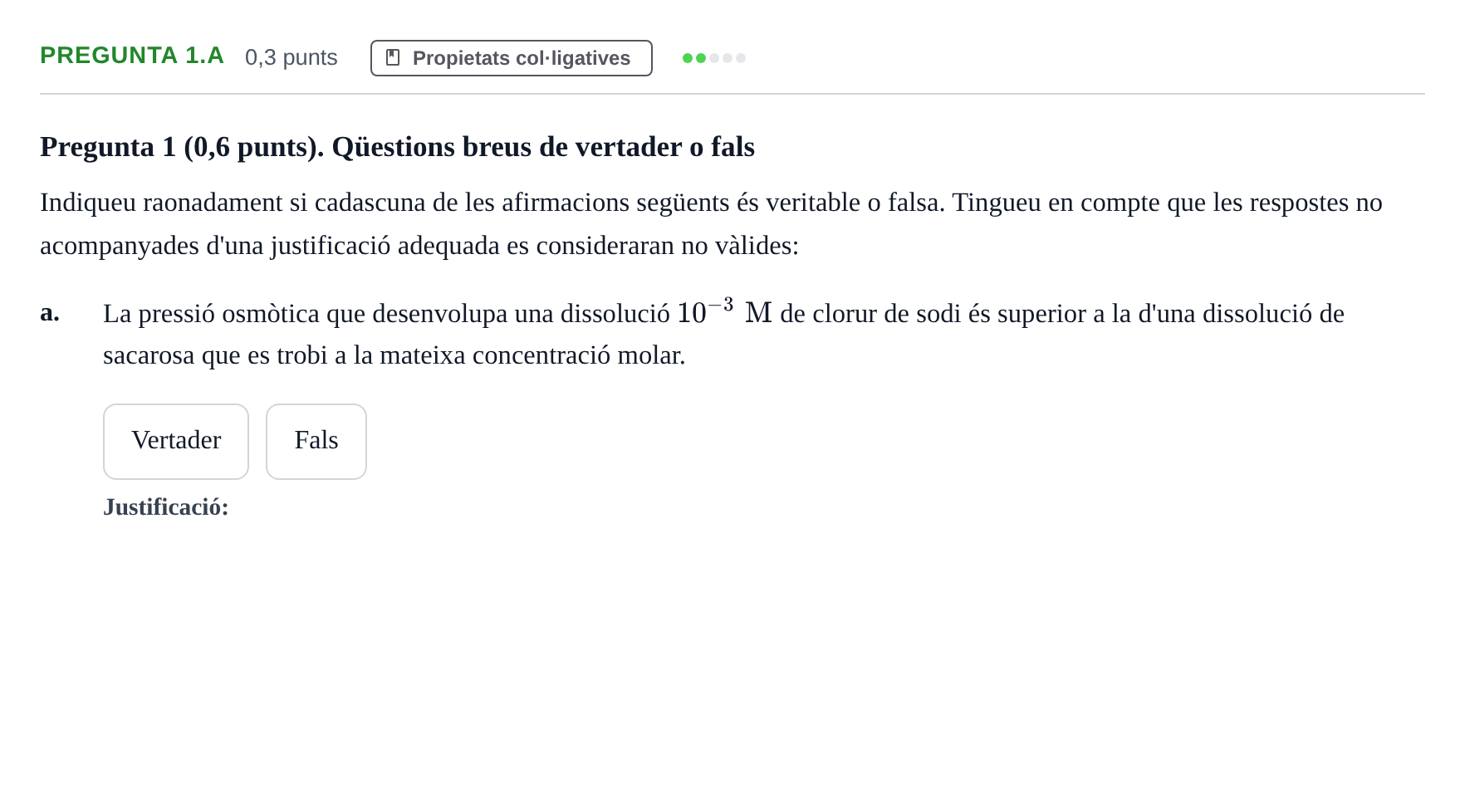 Enunciado: Pregunta 1.a · Química Física I UB 2023