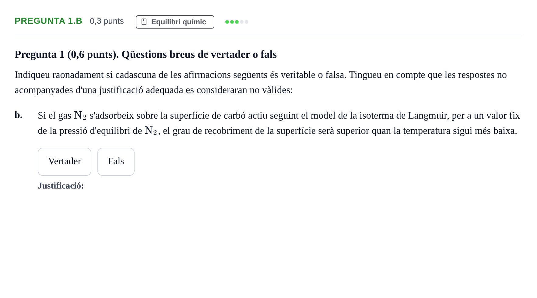 Enunciado: Pregunta 1.b · Química Física I UB 2023