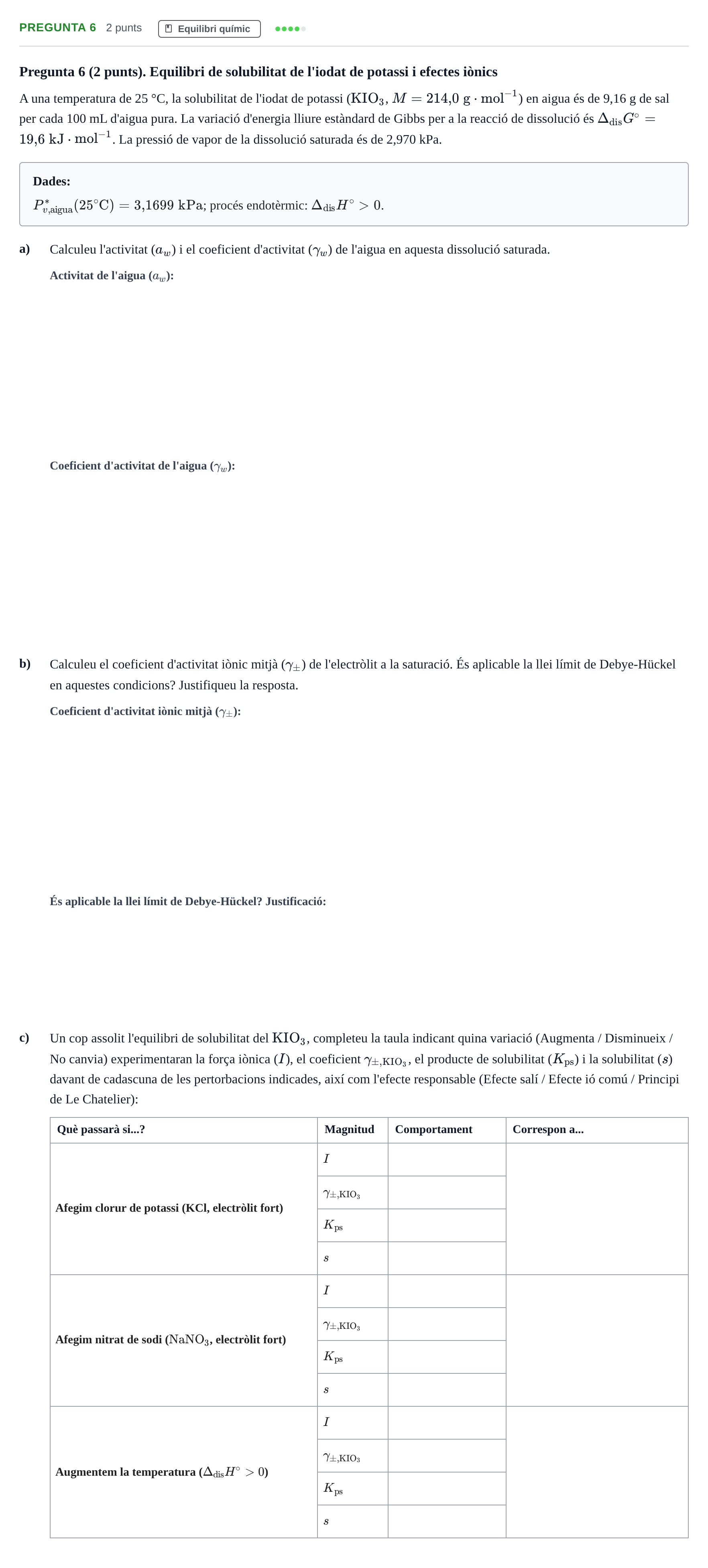 Enunciado: Pregunta 6 · Química Física I UB 2023