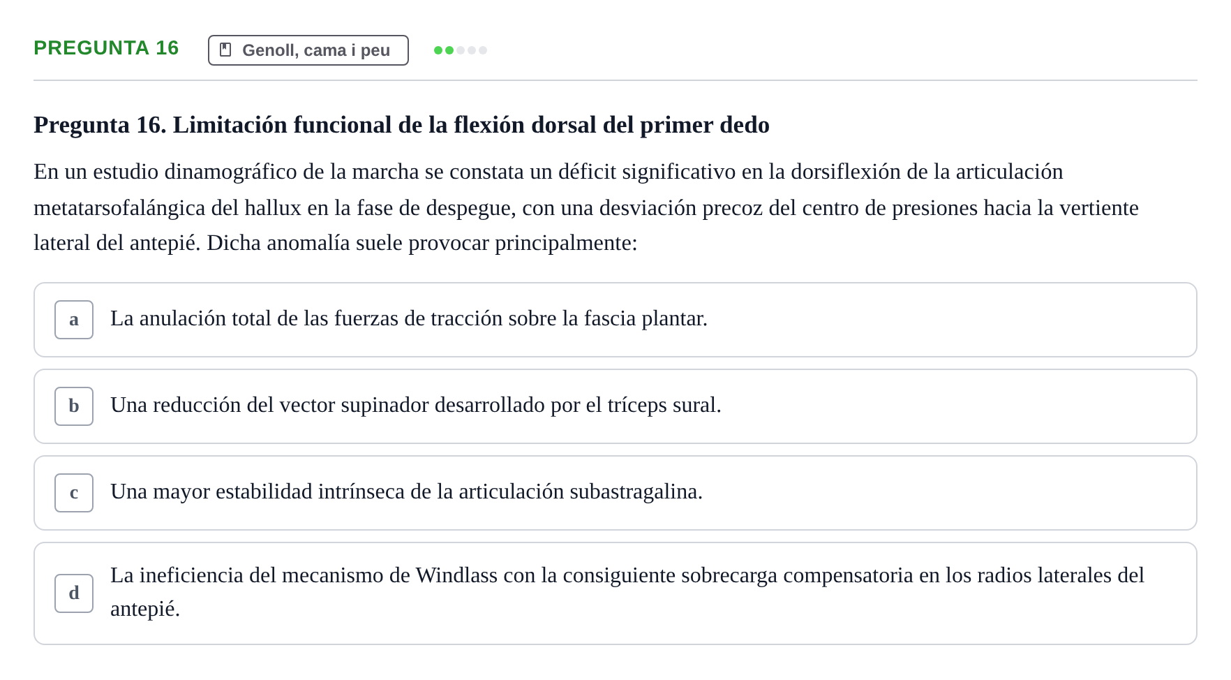 Enunciado: Pregunta 16