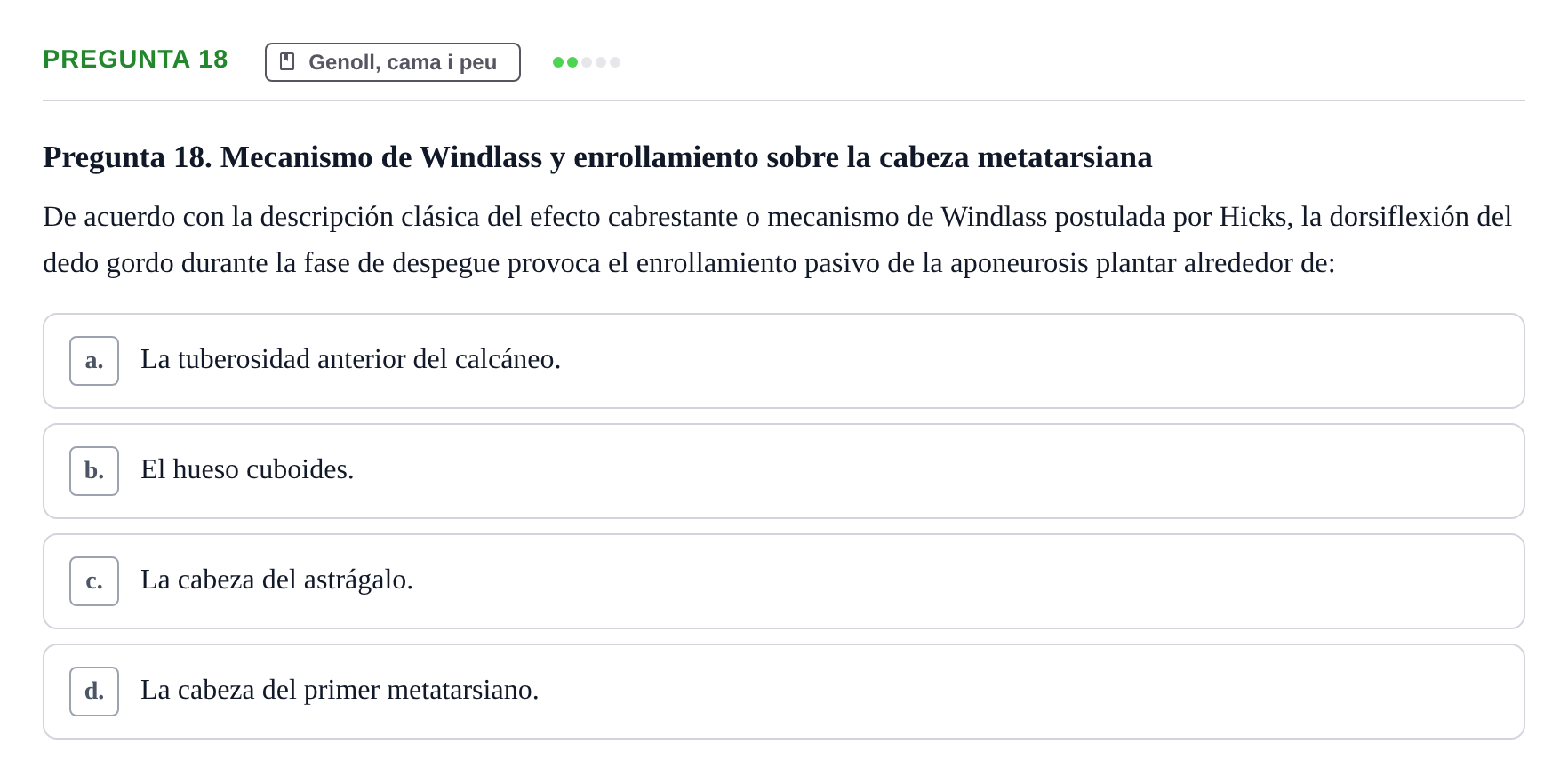Enunciado: Pregunta 18