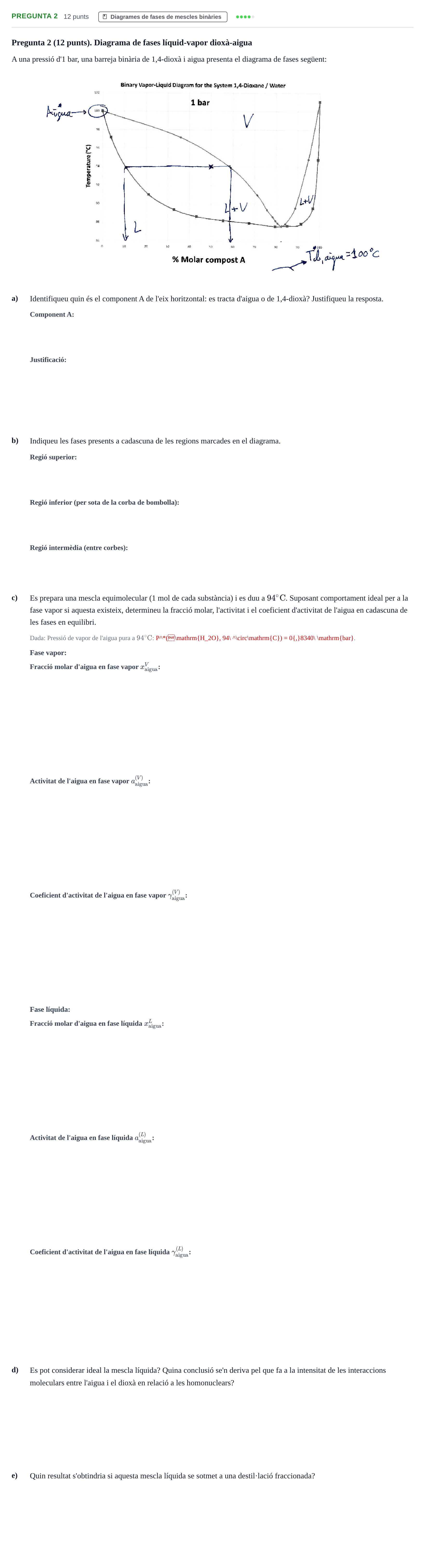 Enunciado: Pregunta 2 · Química Física I UB Juny 2024