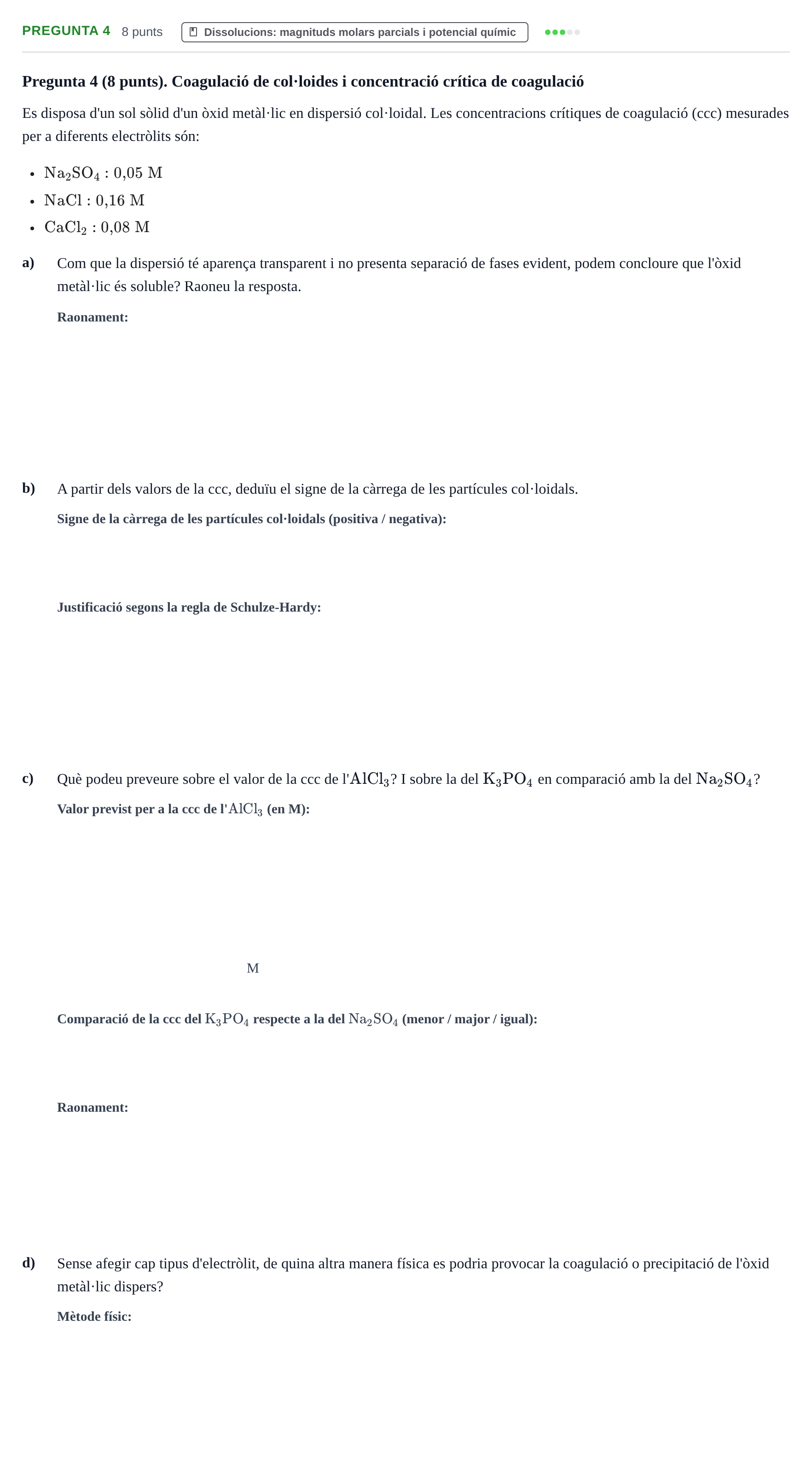 Enunciado: Pregunta 4 · Química Física I UB Juny 2024