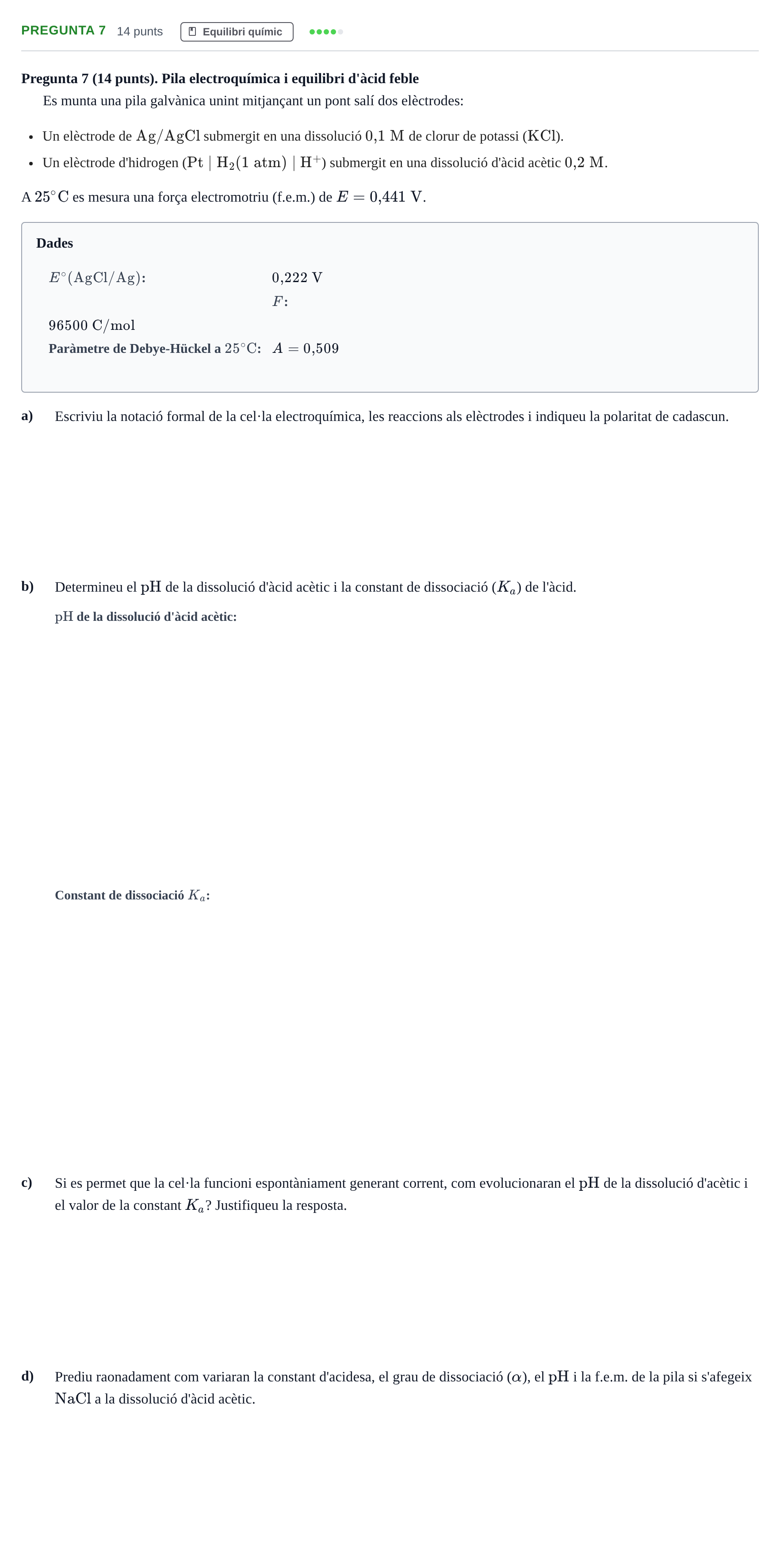 Enunciado: Pregunta 7 · Química Física I UB Juny 2024
