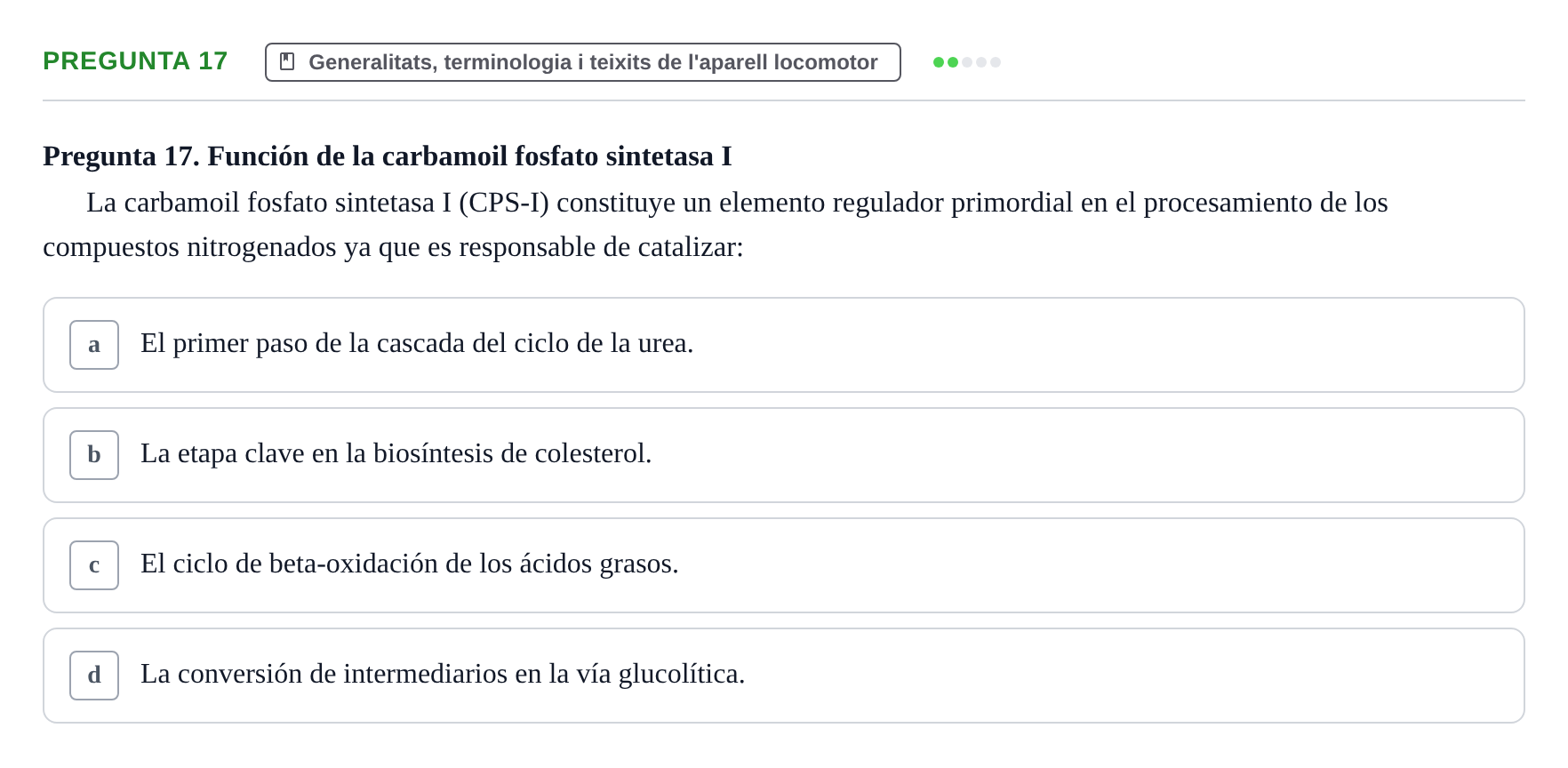 Enunciado: Pregunta 17