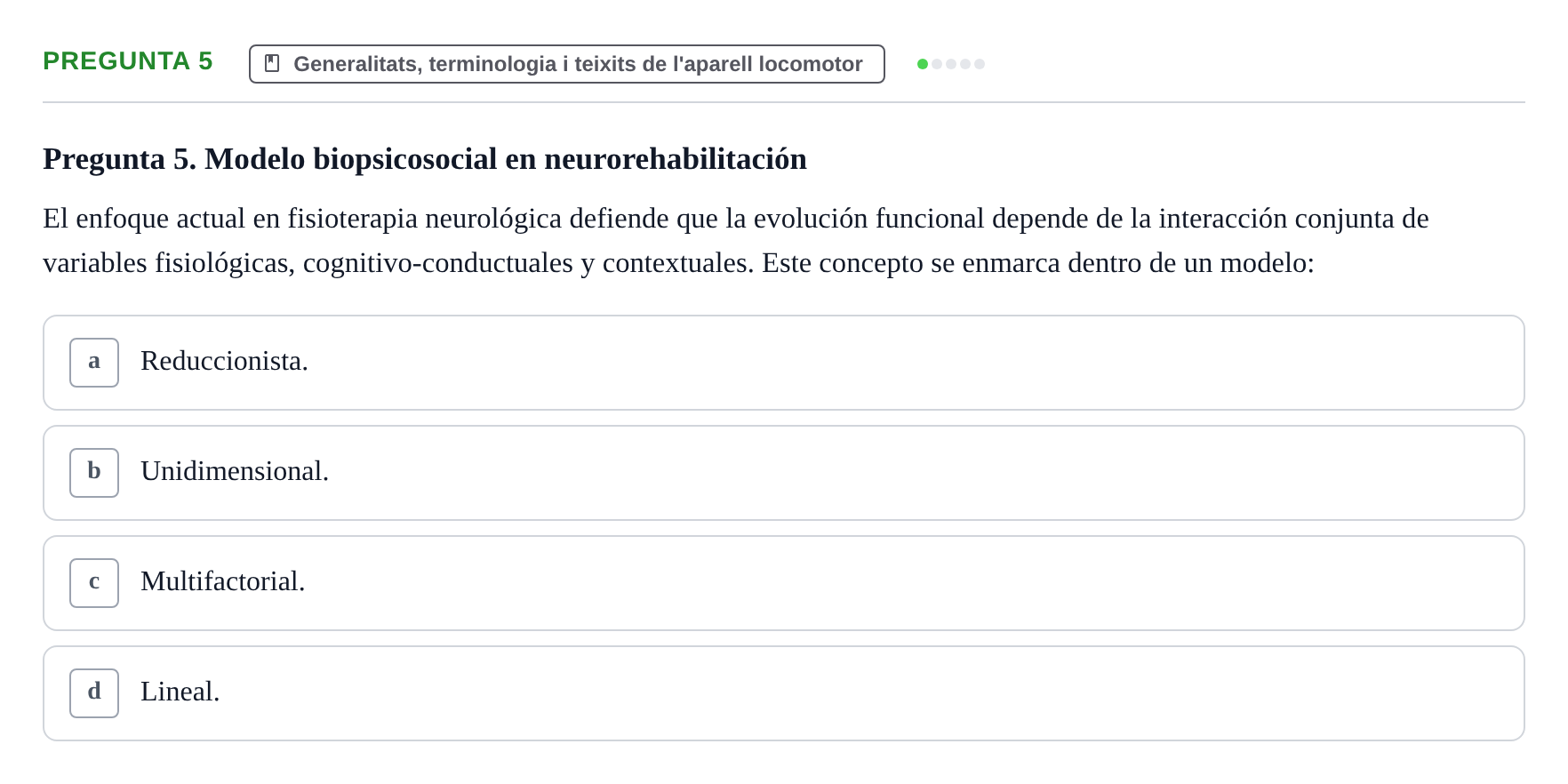 Enunciado: Pregunta 5