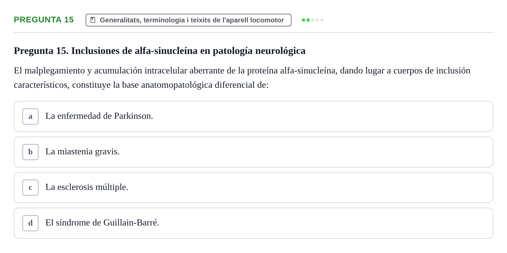 Enunciado: Pregunta 15