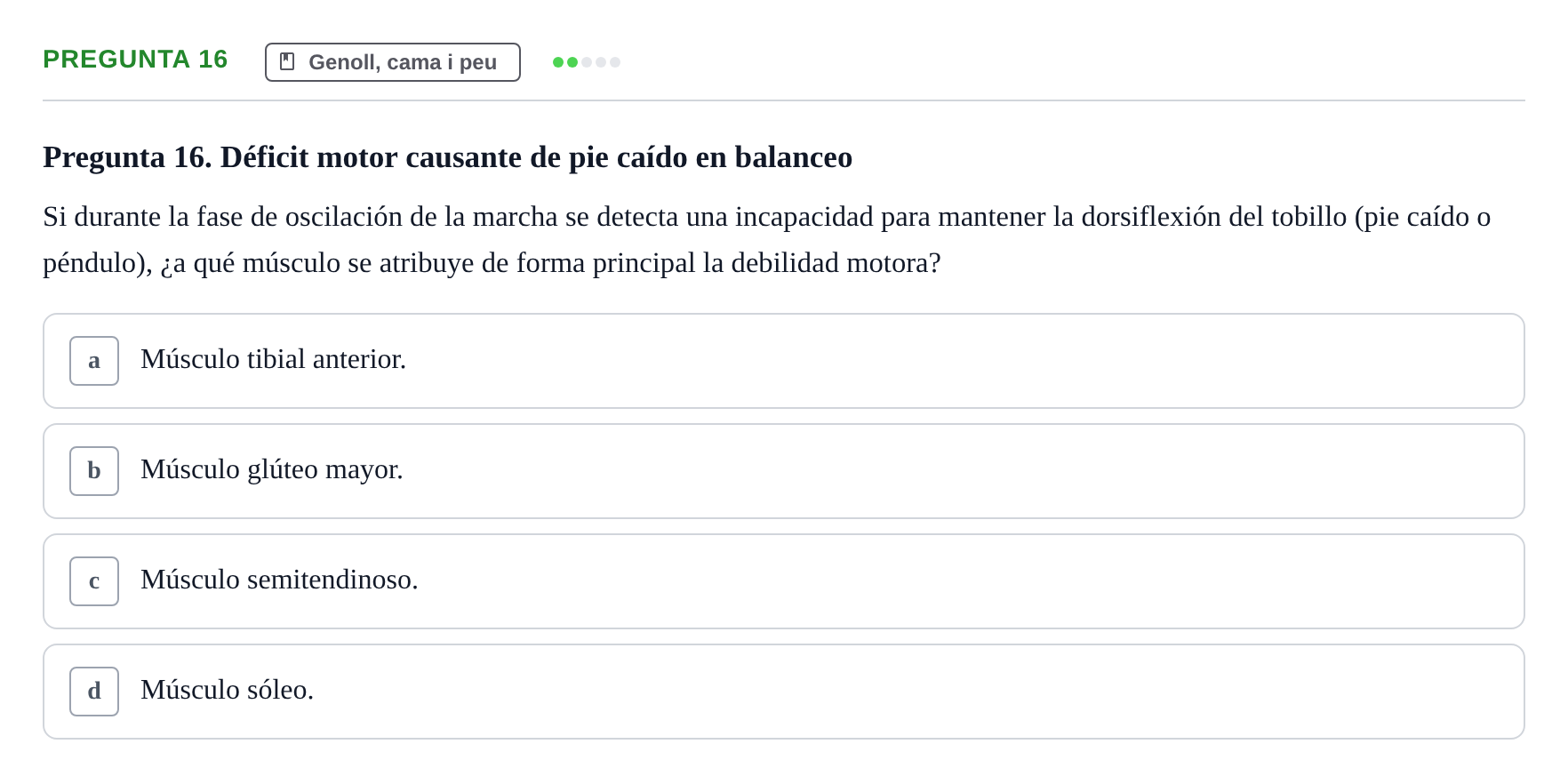 Enunciado: Pregunta 16