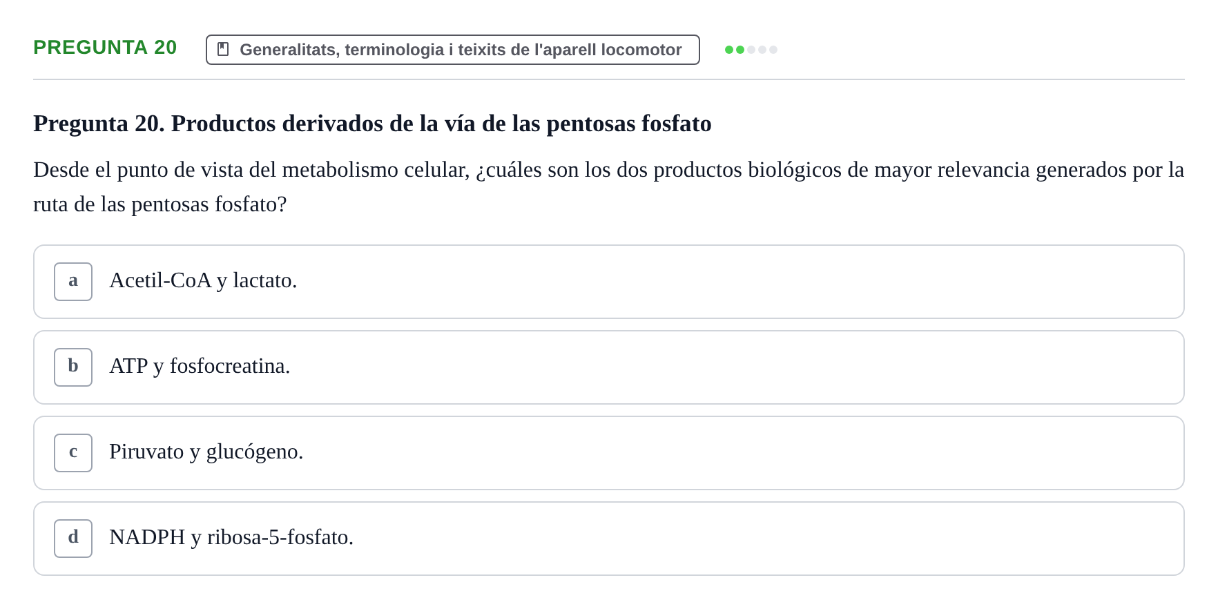Enunciado: Pregunta 20