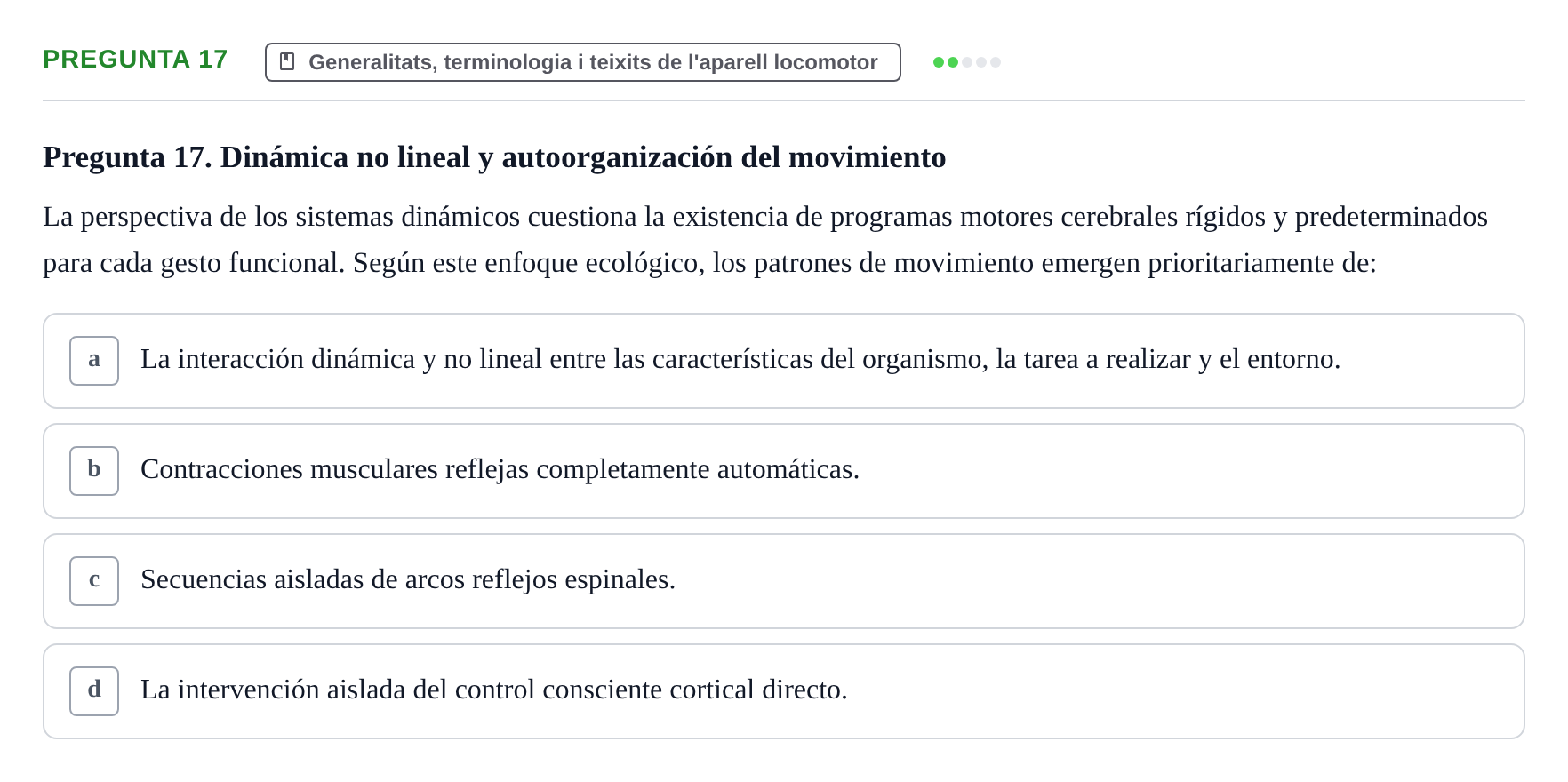 Enunciado: Pregunta 17