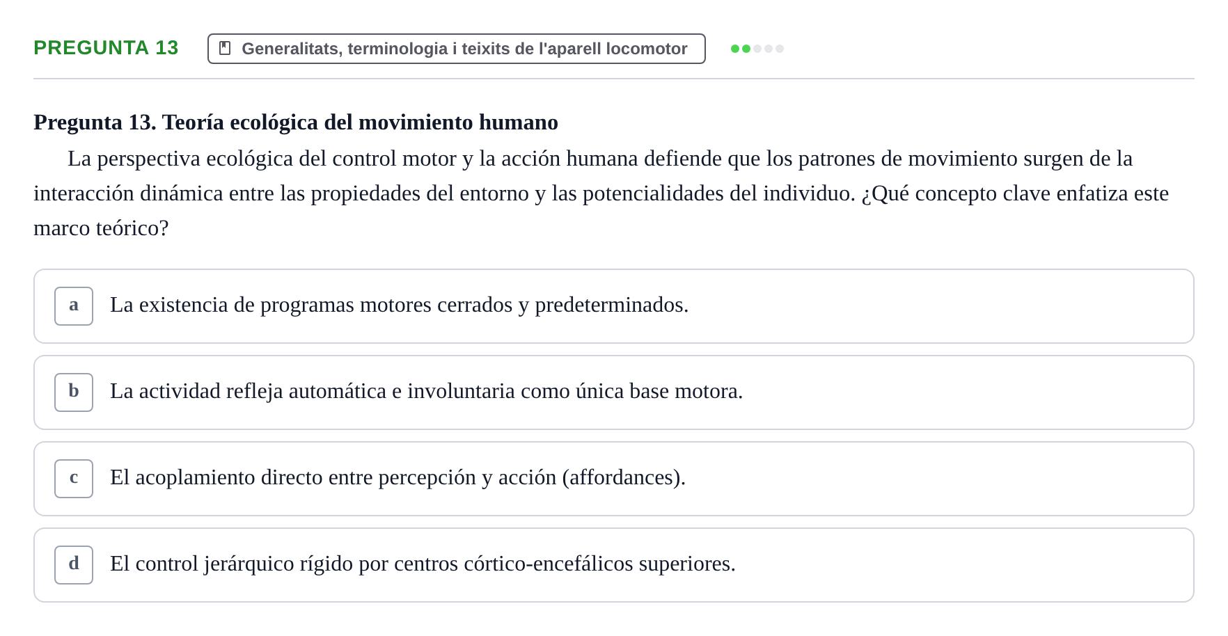 Enunciado: Pregunta 13