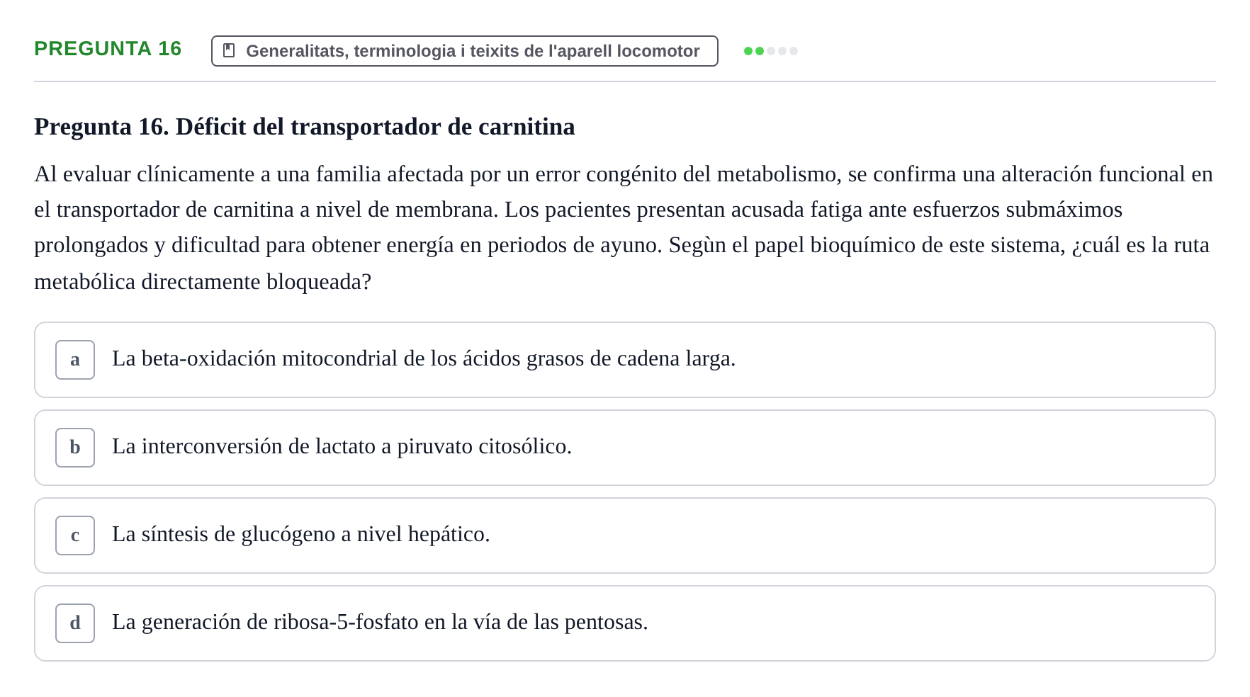 Enunciado: Pregunta 16