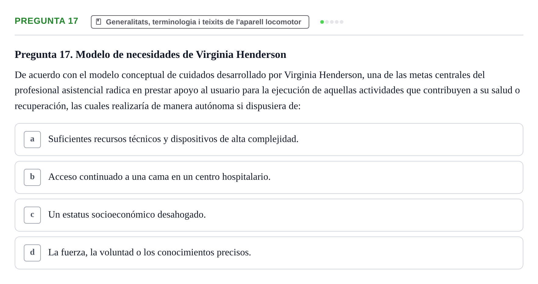 Enunciado: Pregunta 17