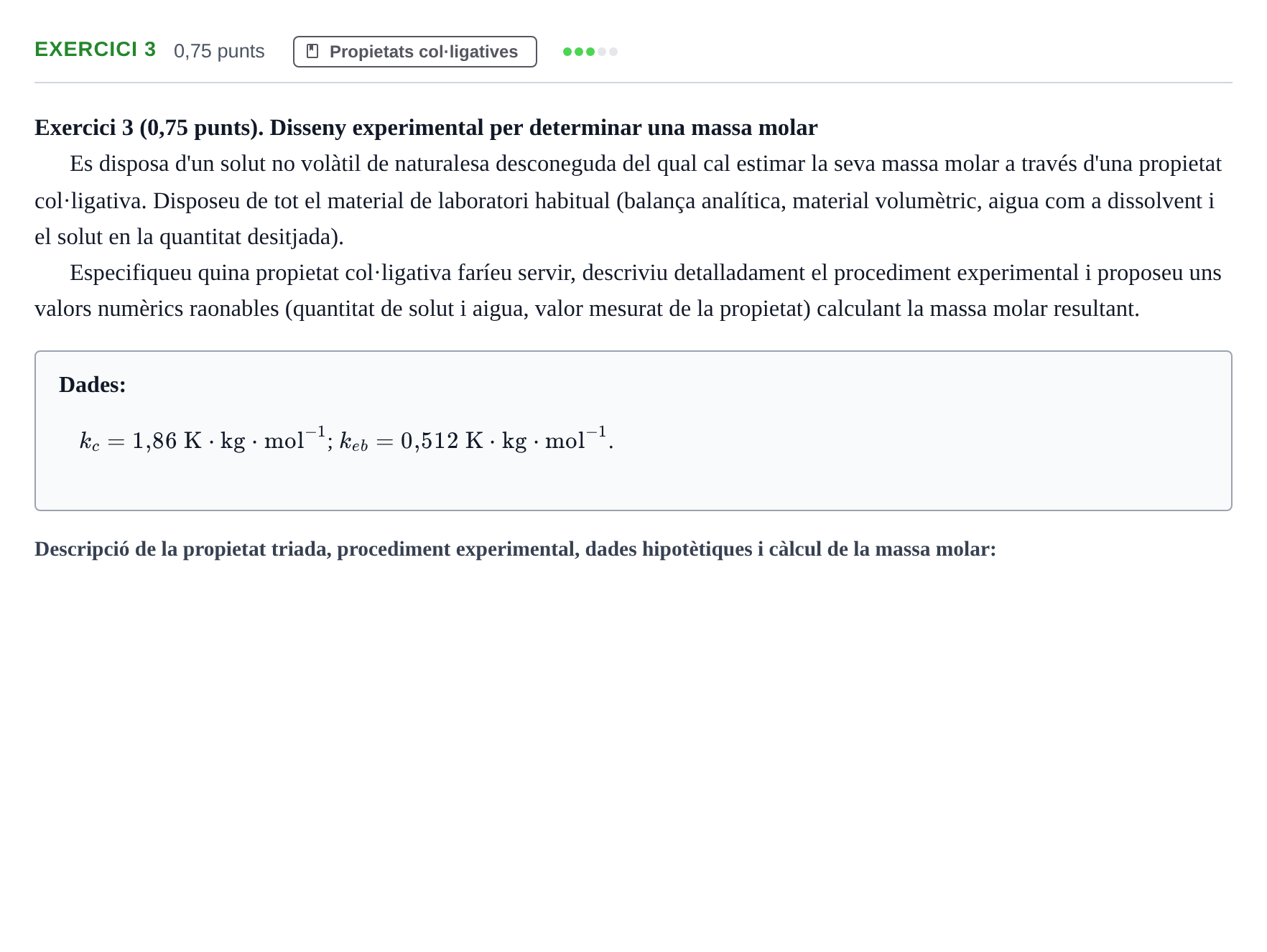 Enunciado: Exercici 3 · Química Física I UB 2025