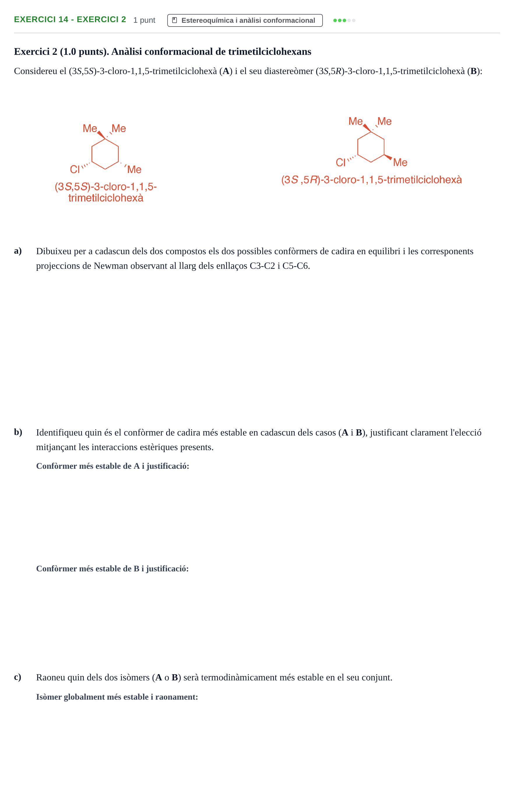 Enunciado: Ejercicio 14 - Exercici 2 · Química Orgánica II UB 2019