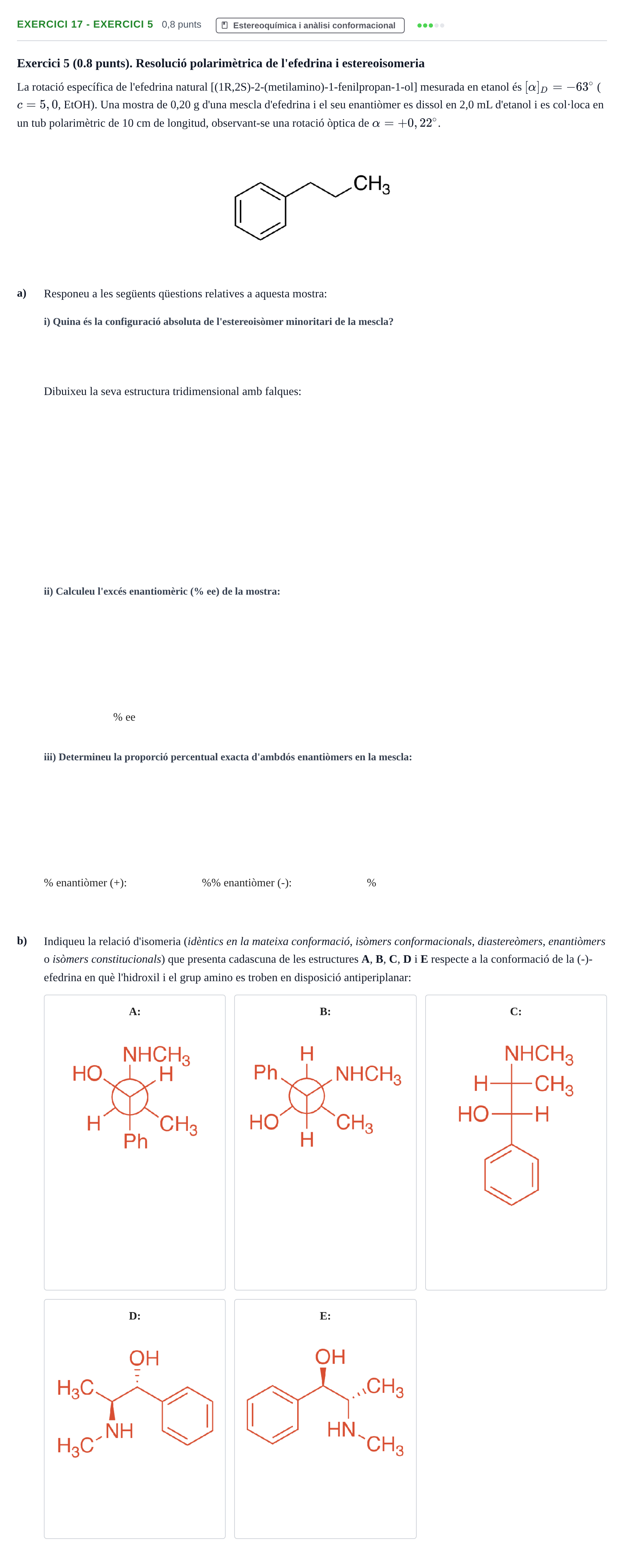 Enunciado: Ejercicio 17 - Exercici 5 · Química Orgánica II UB 2019