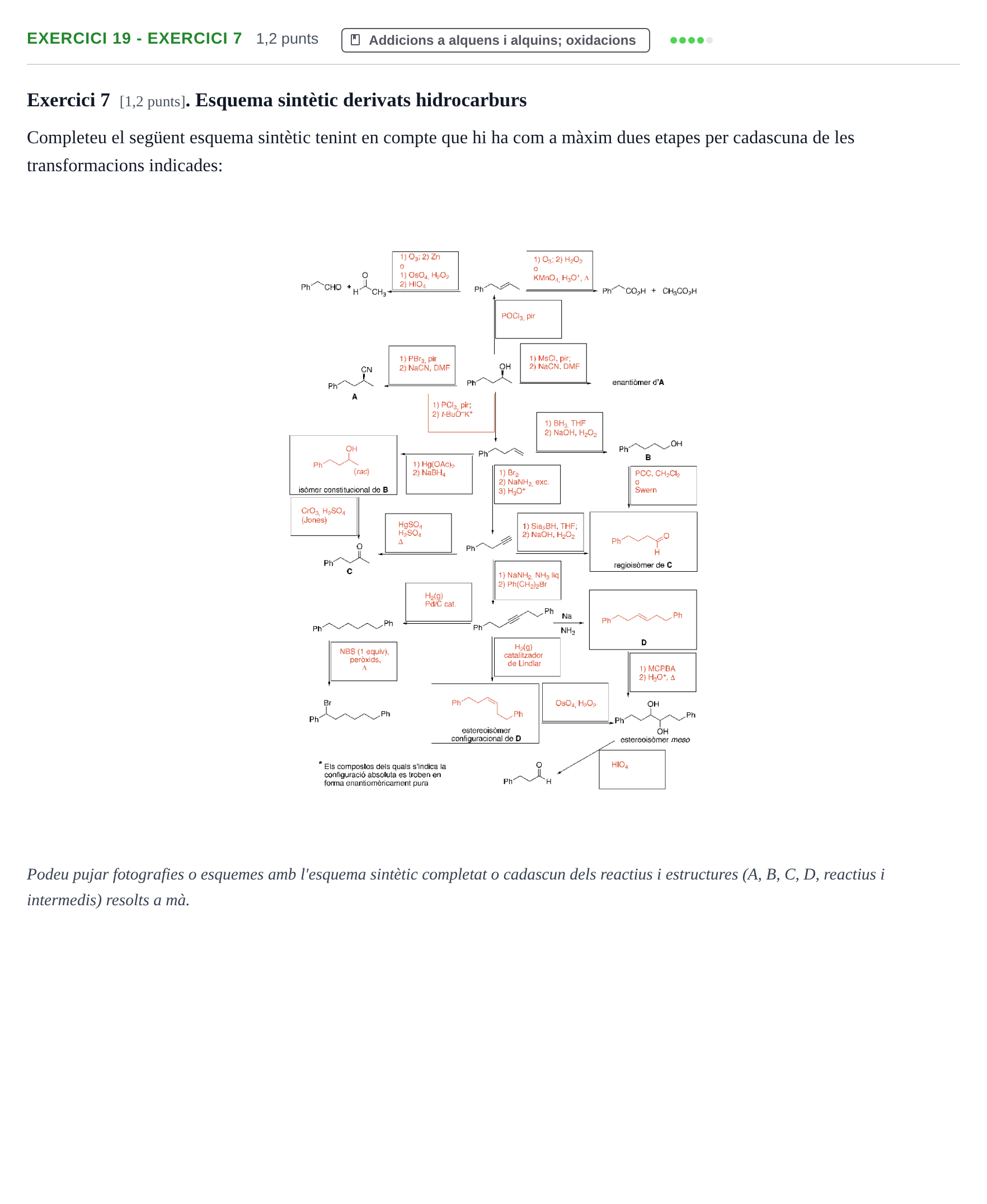 Enunciado: Ejercicio 19 - Exercici 7 · Química Orgánica II UB 2019