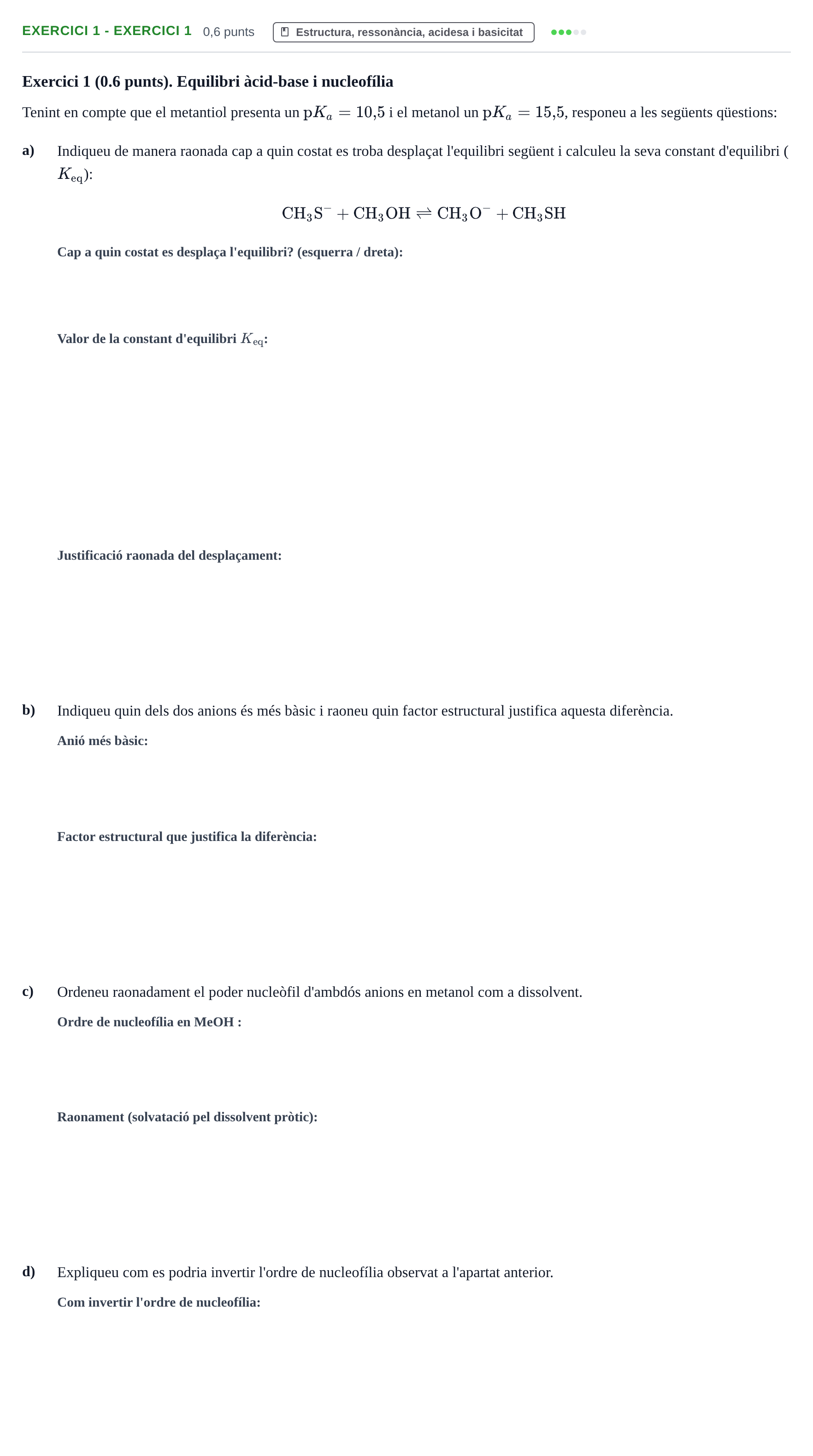 Enunciado: Ejercicio 1 - Exercici 1 · Química Orgánica II UB 2019