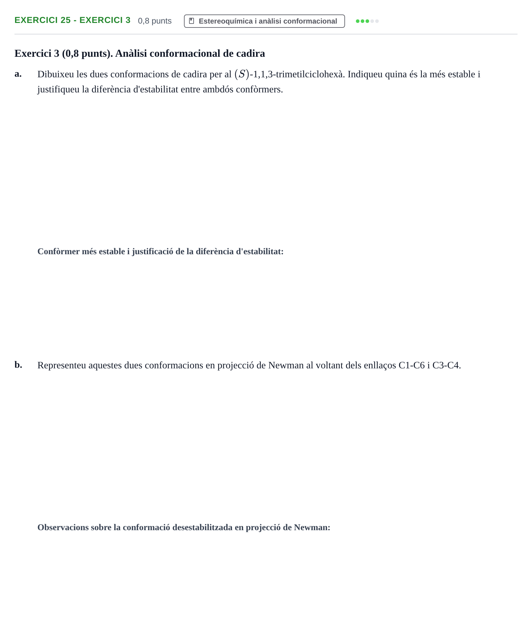 Enunciado: Ejercicio 25 - Exercici 3 · Química Orgánica II UB 2019