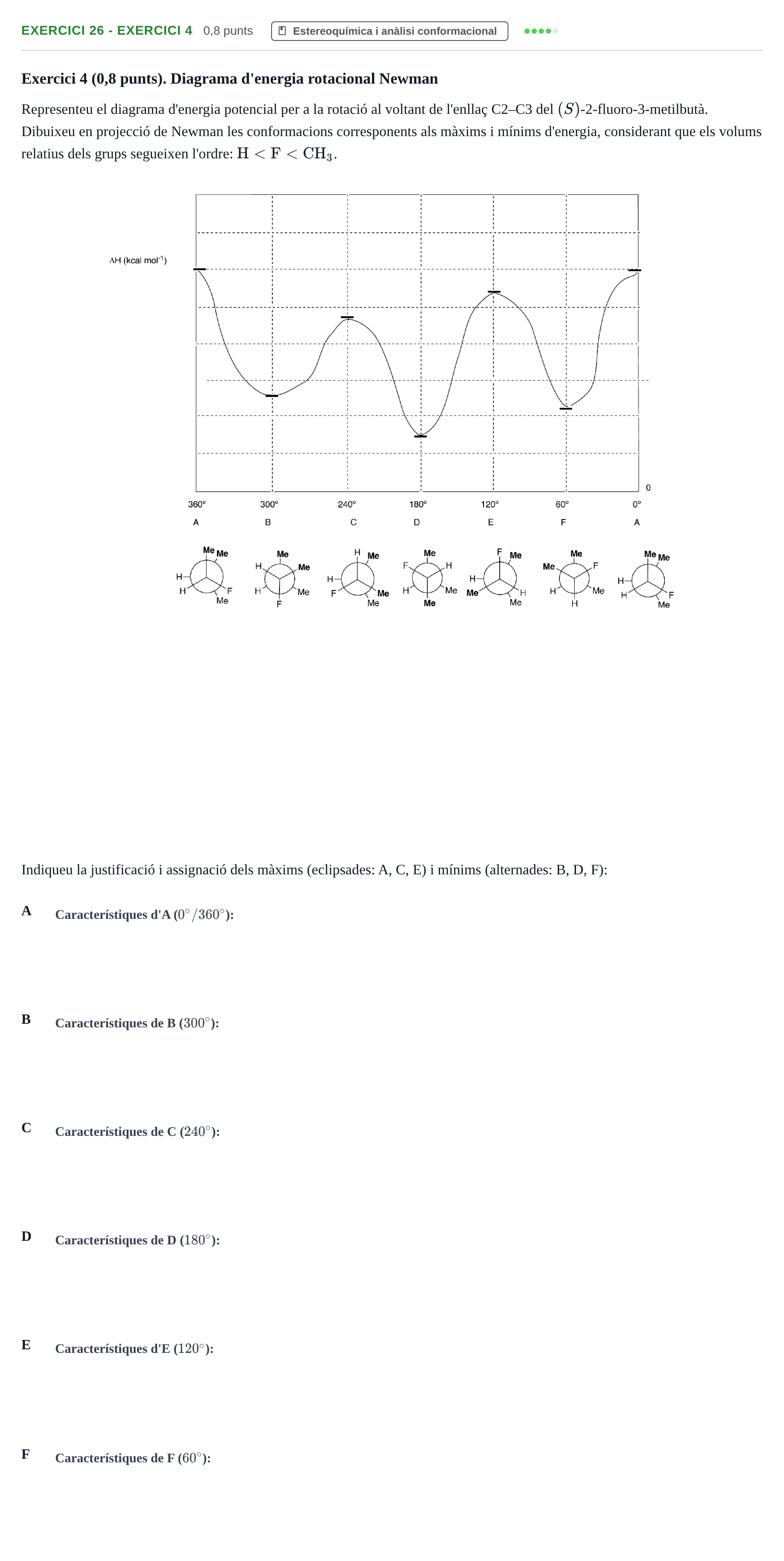 Enunciado: Ejercicio 26 - Exercici 4 · Química Orgánica II UB 2019