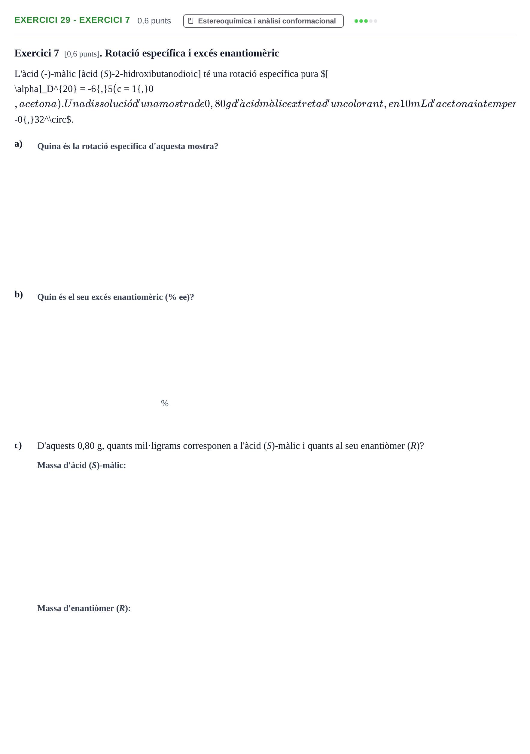 Enunciado: Ejercicio 29 - Exercici 7 · Química Orgánica II UB 2019