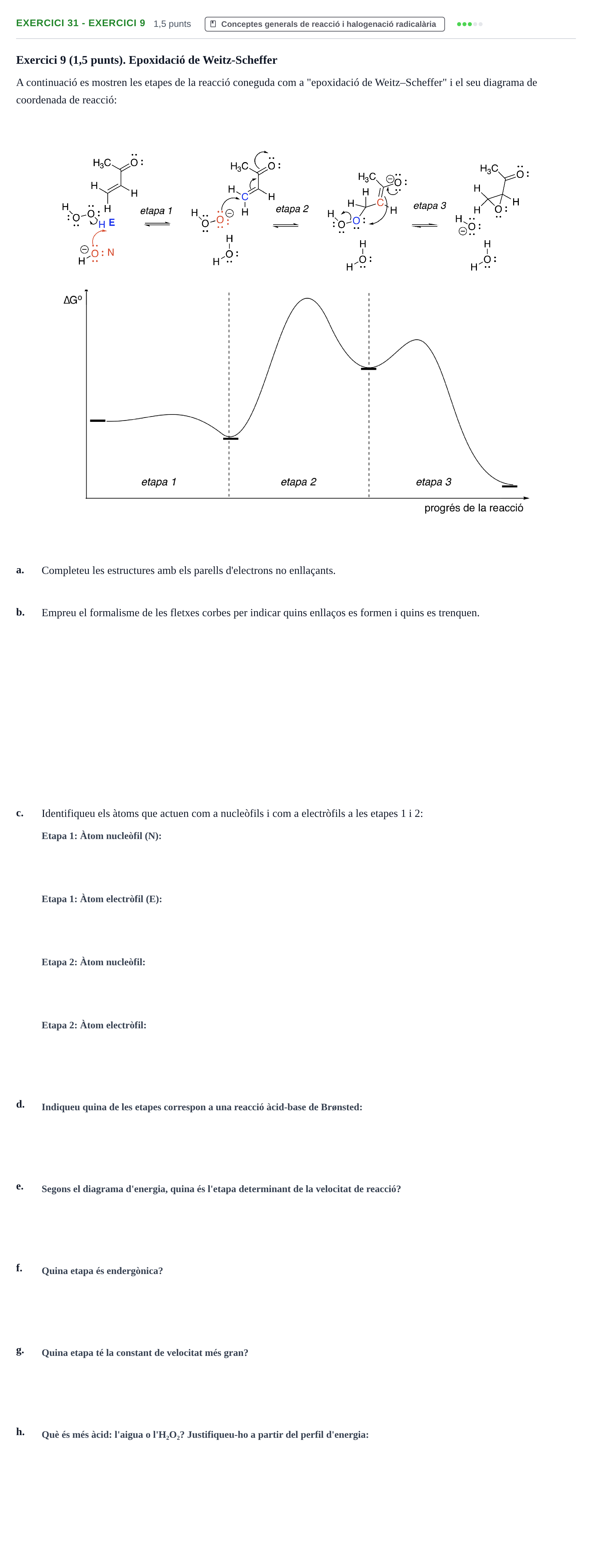 Enunciado: Ejercicio 31 - Exercici 9 · Química Orgánica II UB 2019