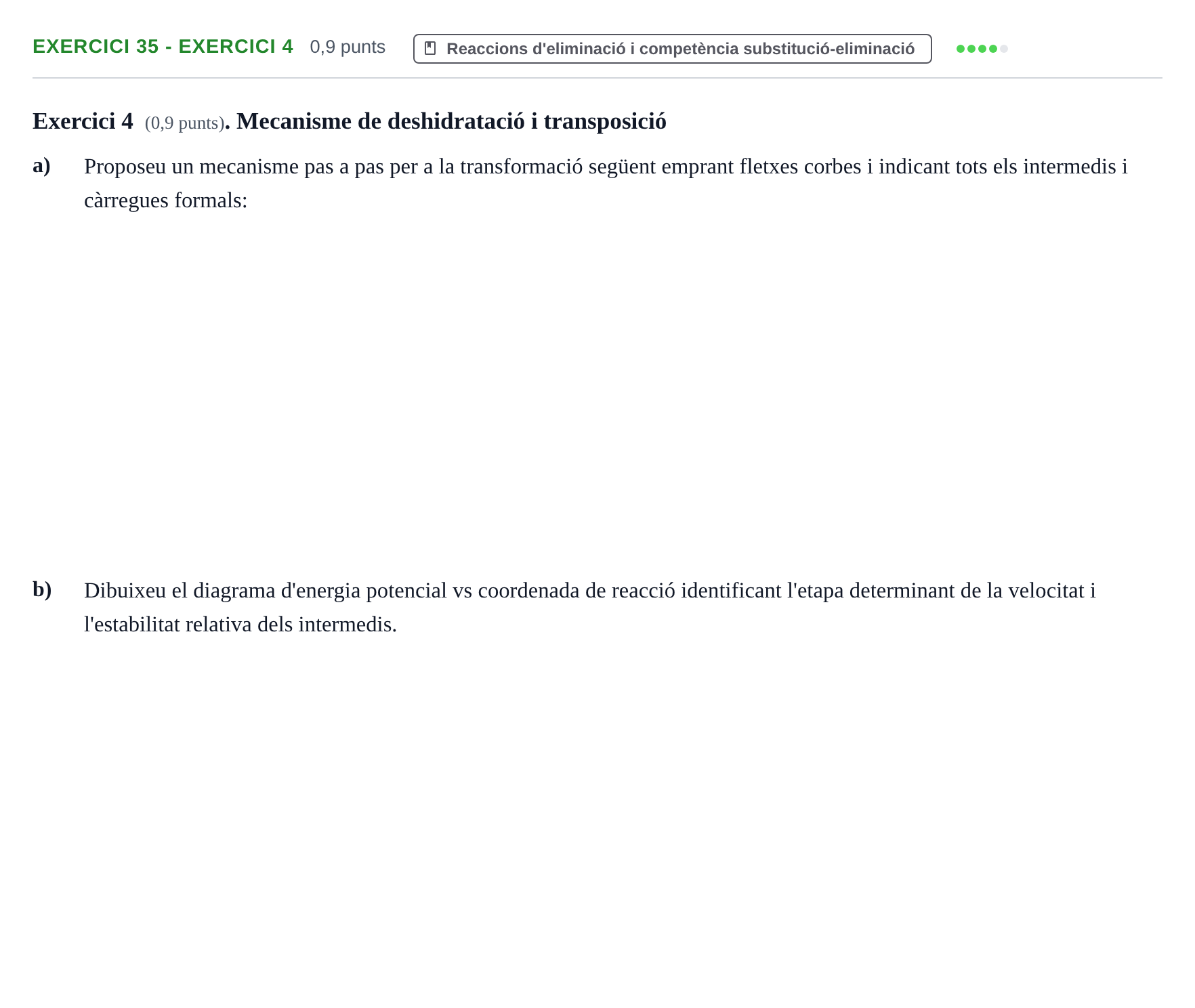Enunciado: Ejercicio 35 - Exercici 4 · Química Orgánica II UB 2019