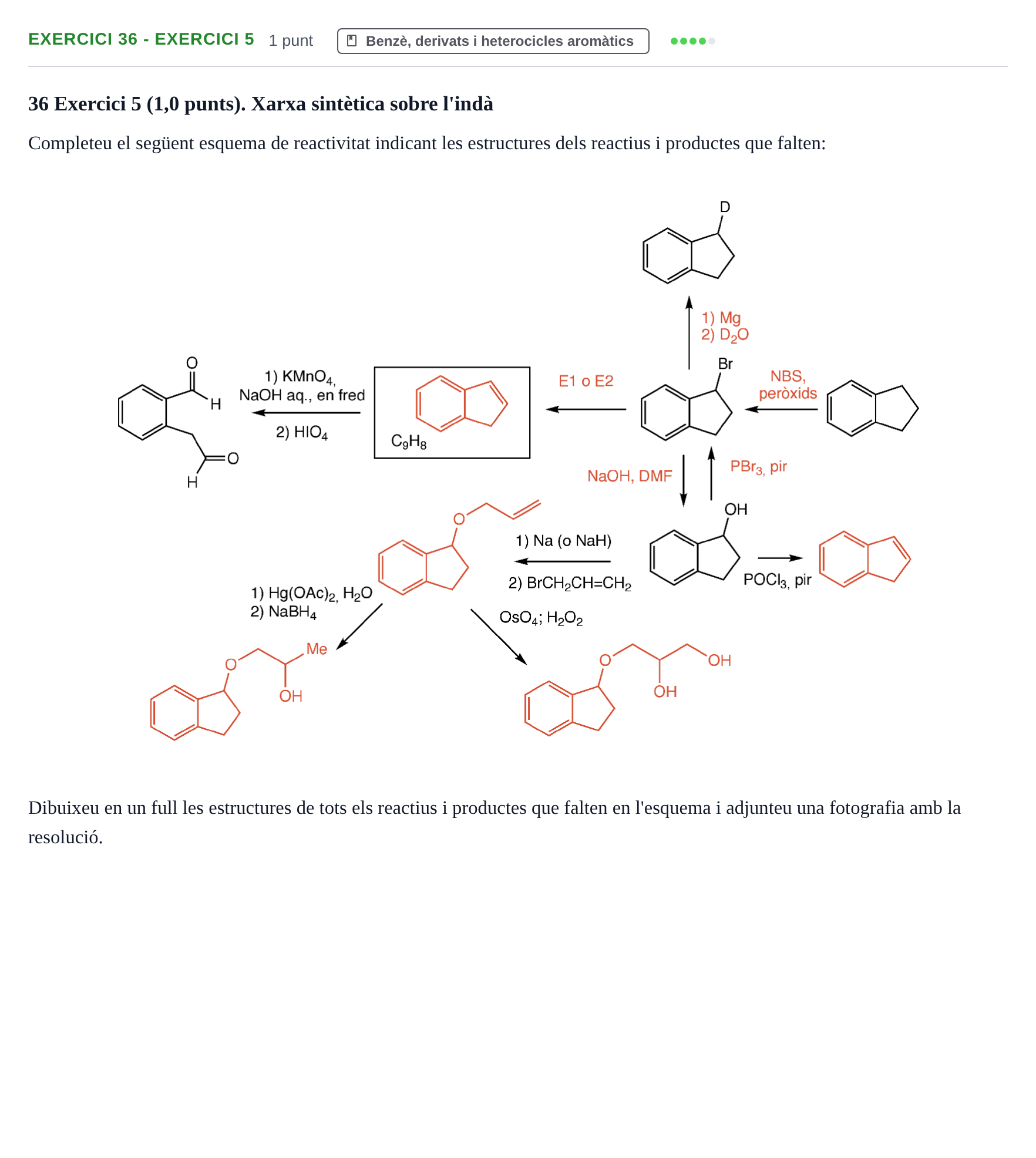 Enunciado: Ejercicio 36 - Exercici 5 · Química Orgánica II UB 2019
