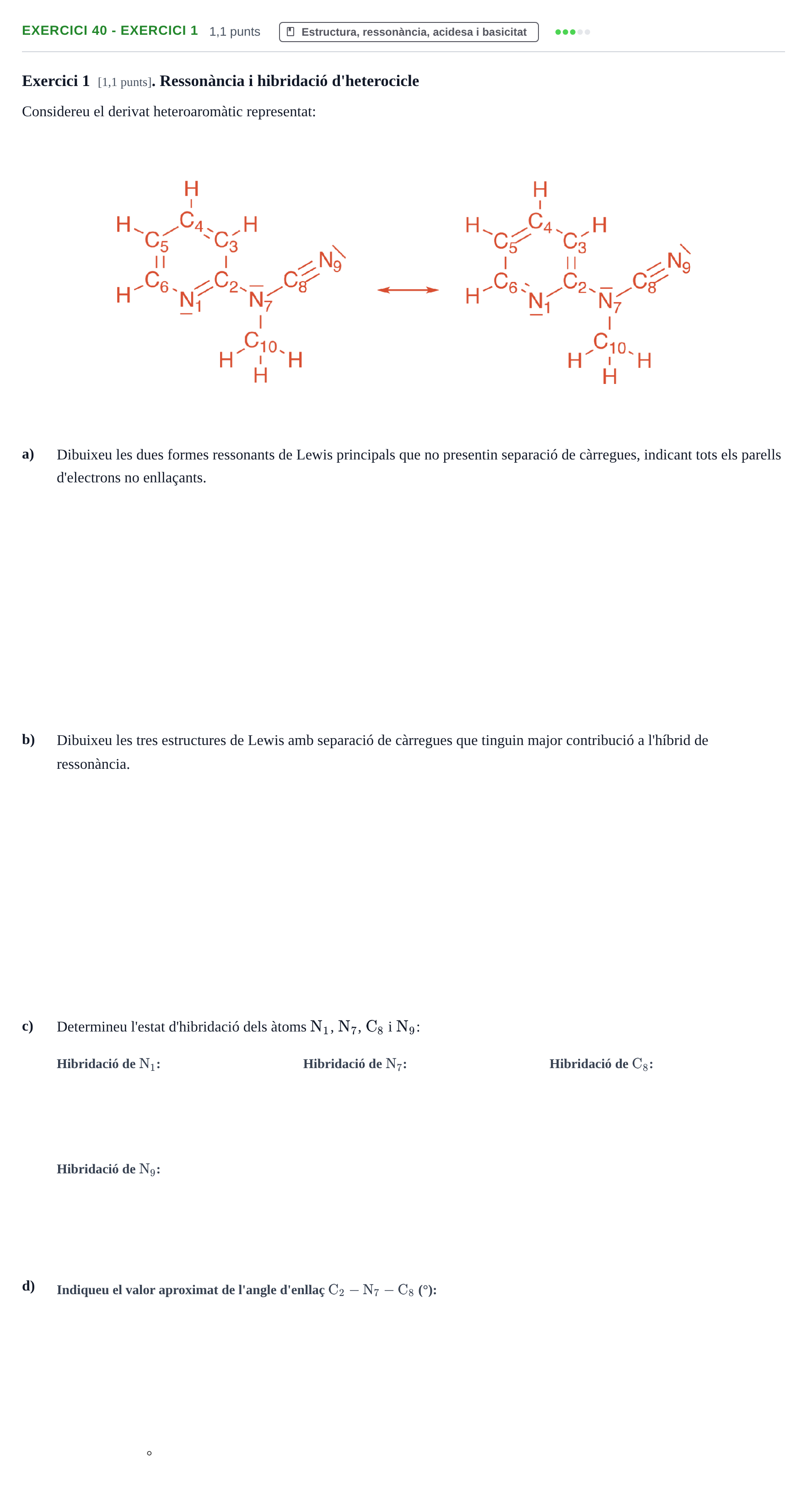 Enunciado: Ejercicio 40 - Exercici 1 · Química Orgánica II UB 2019