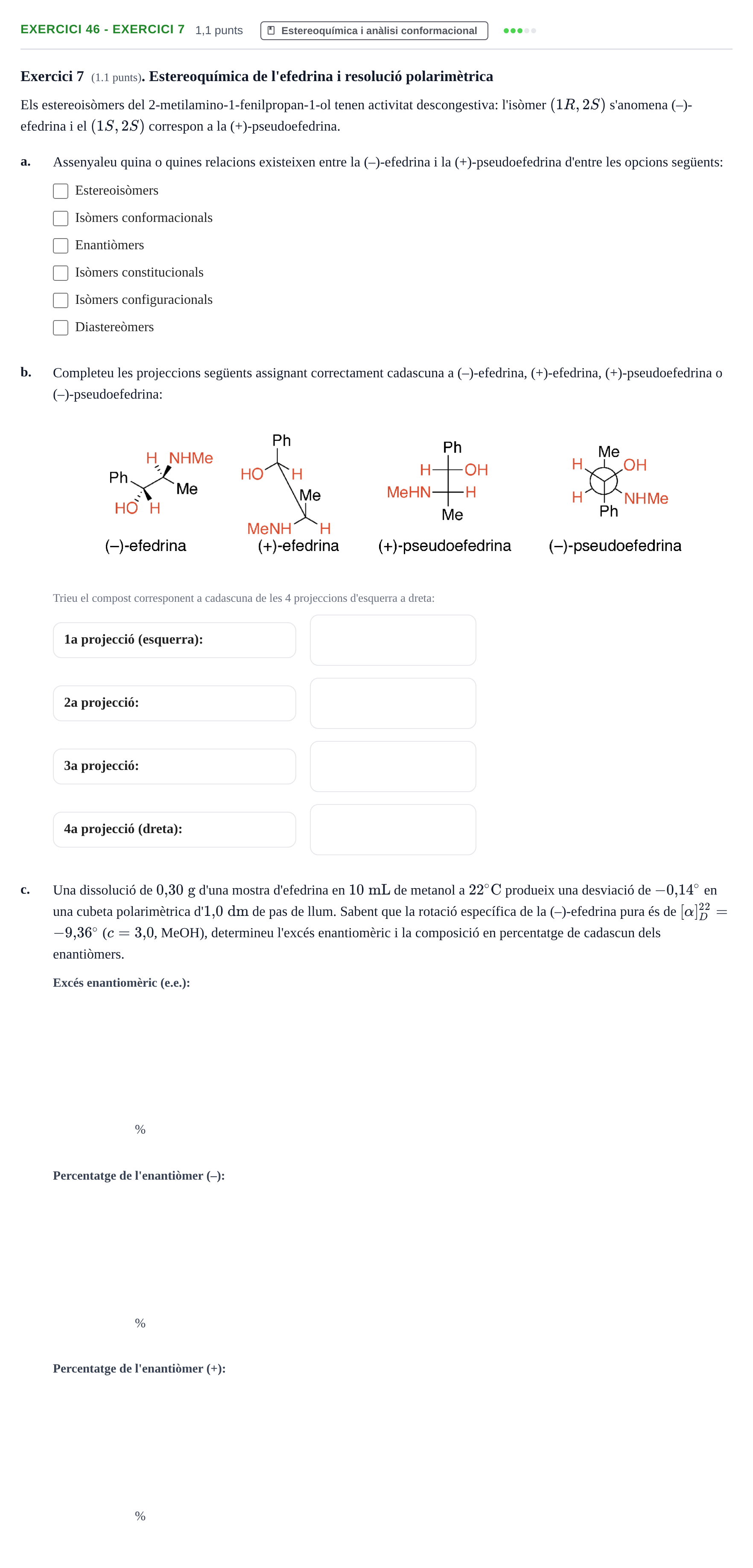 Enunciado: Ejercicio 46 - Exercici 7 · Química Orgánica II UB 2019
