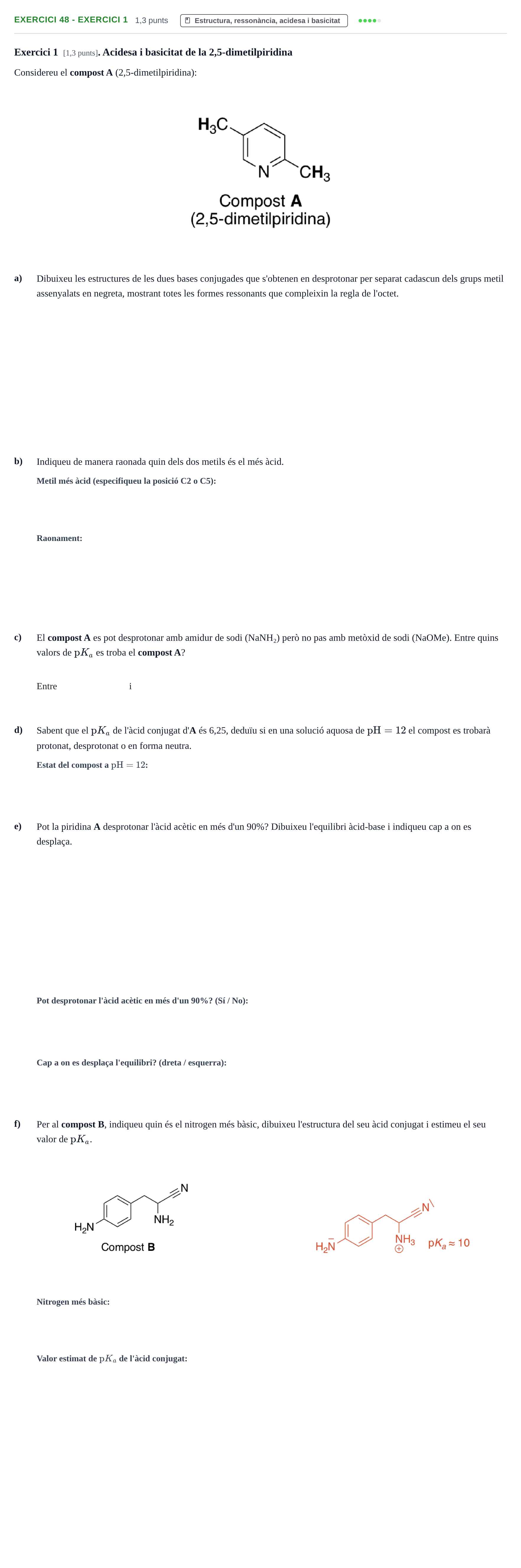 Enunciado: Ejercicio 48 - Exercici 1 · Química Orgánica II UB 2019