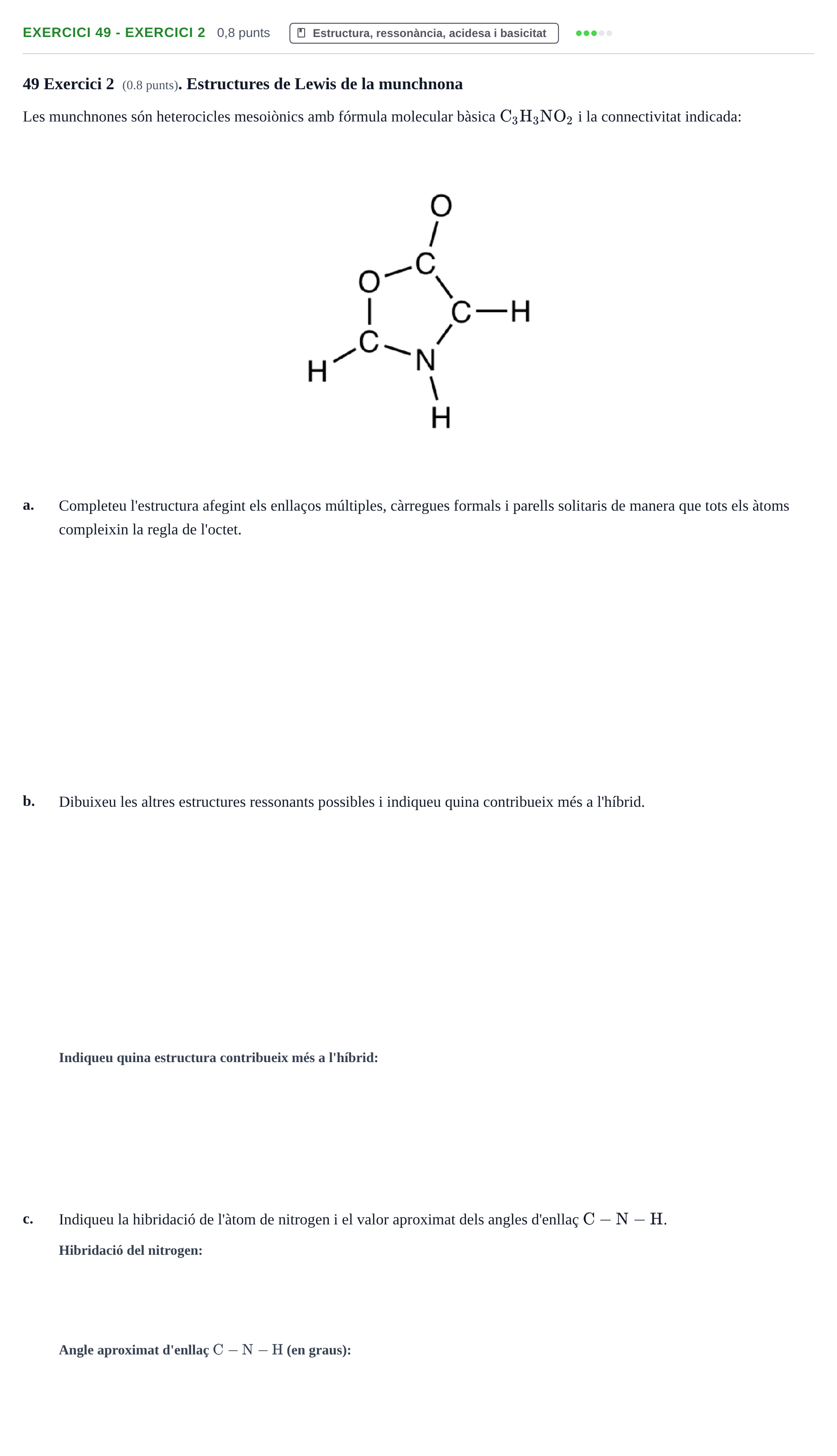 Enunciado: Ejercicio 49 - Exercici 2 · Química Orgánica II UB 2019