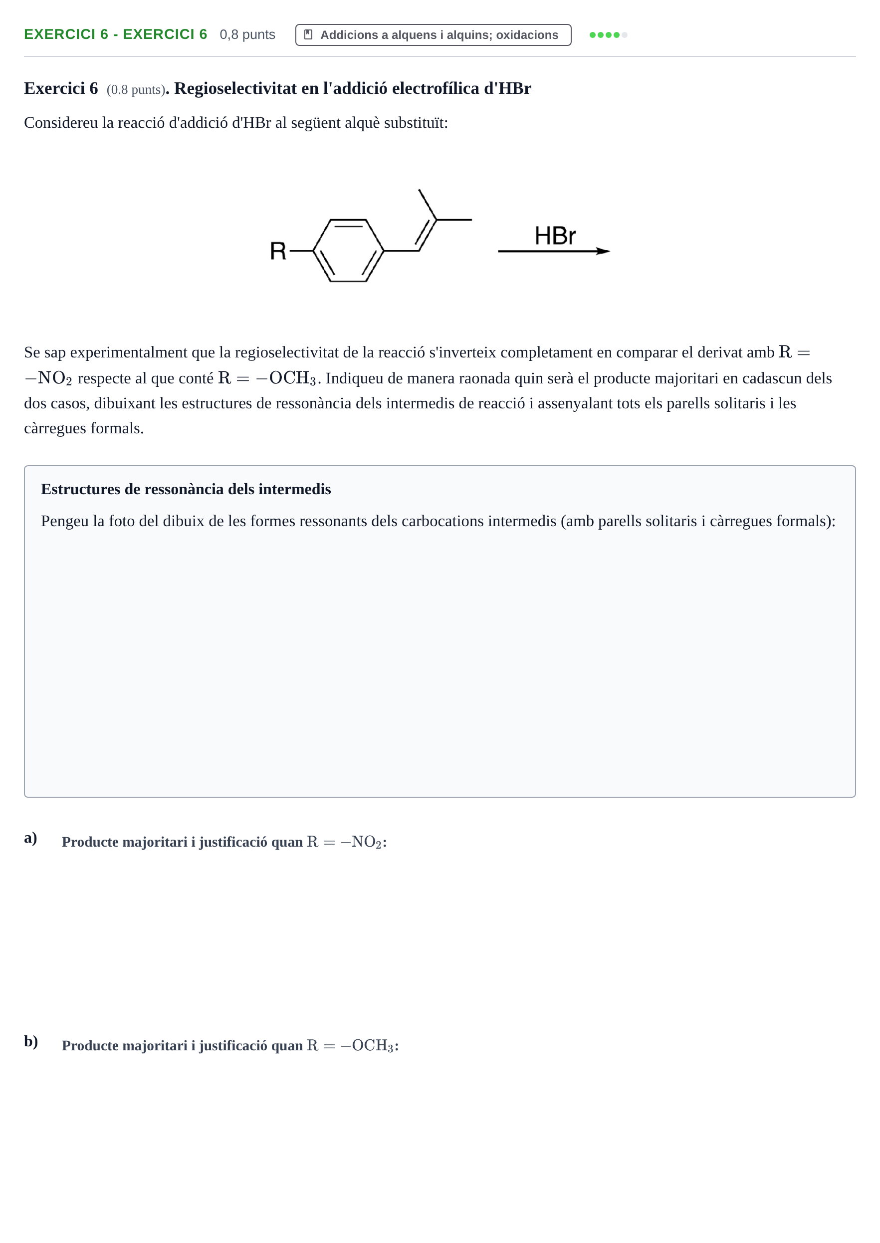 Enunciado: Ejercicio 6 - Exercici 6 · Química Orgánica II UB 2019