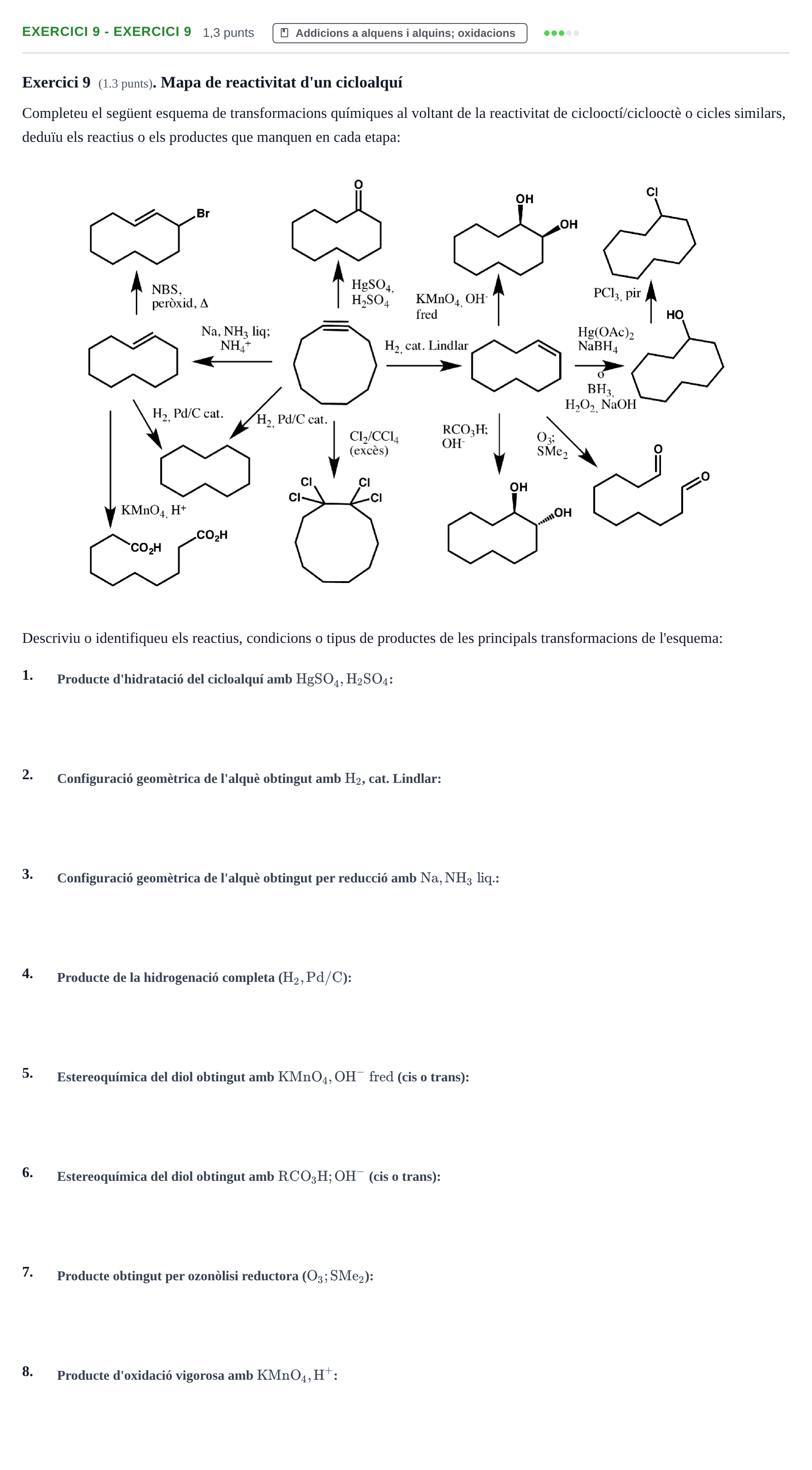 Enunciado: Ejercicio 9 - Exercici 9 · Química Orgánica II UB 2019