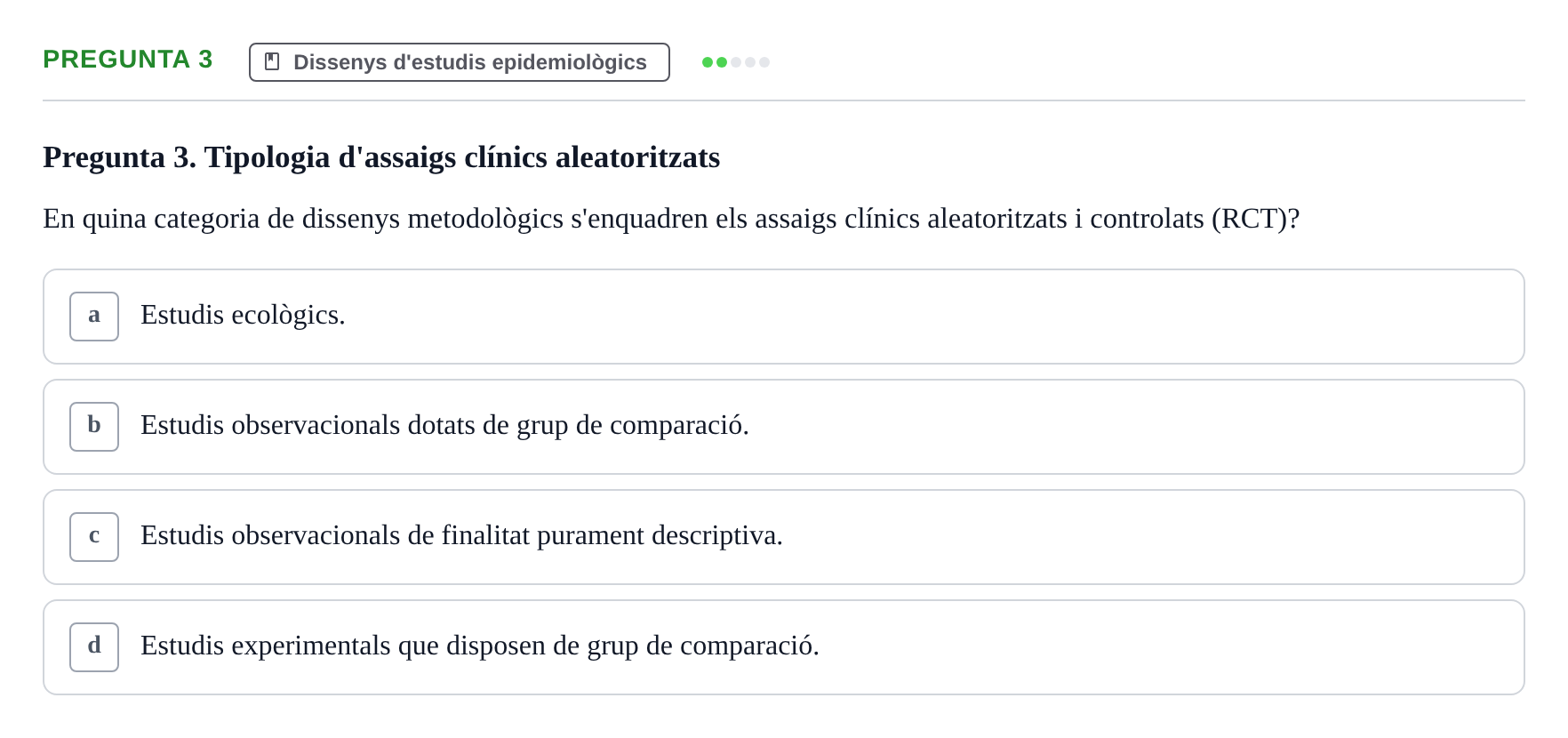 Enunciado: Pregunta 3 · Bioestadística i Metodologia UAB 2021