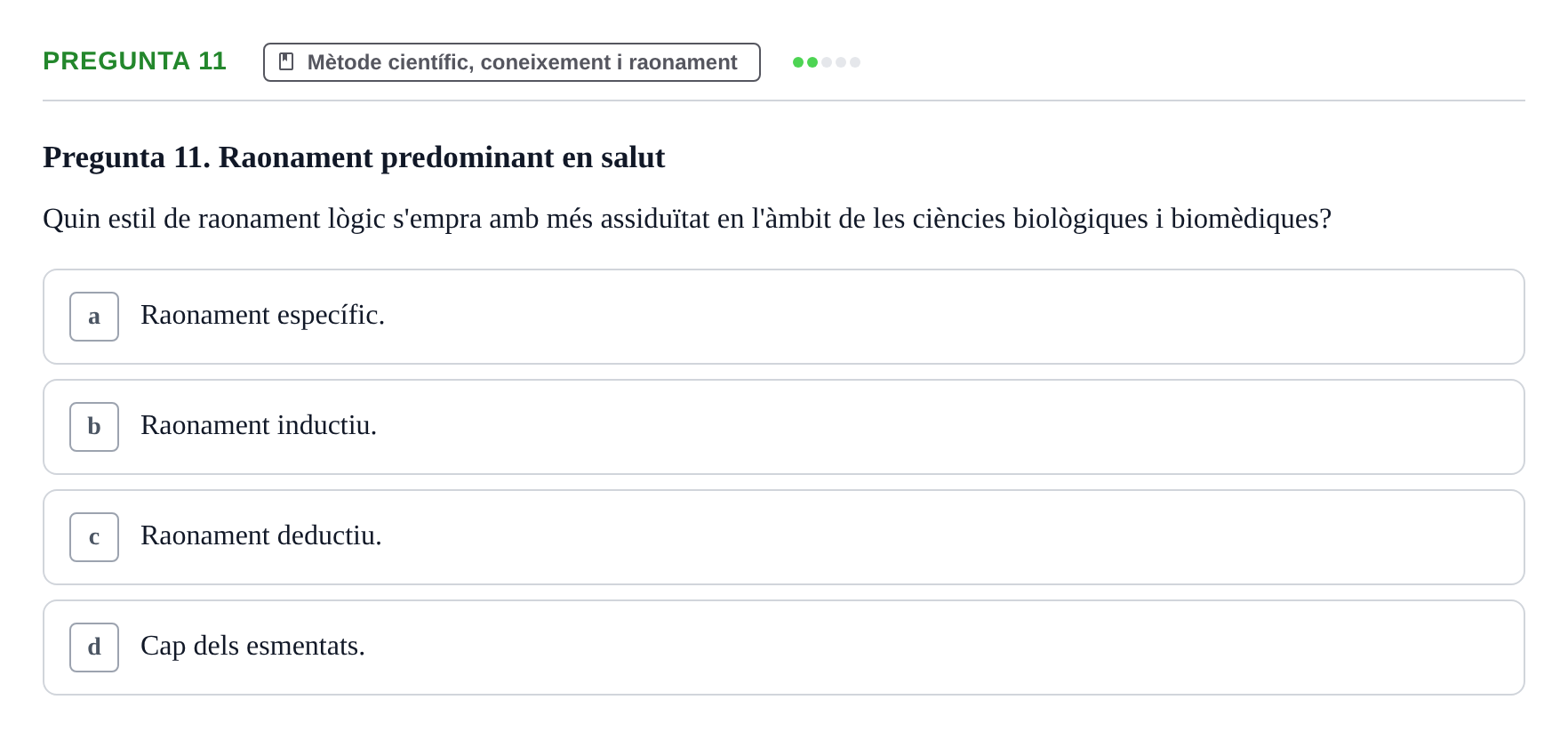 Enunciado: Pregunta 11 · Bioestadística i Metodologia UAB Juny 2021