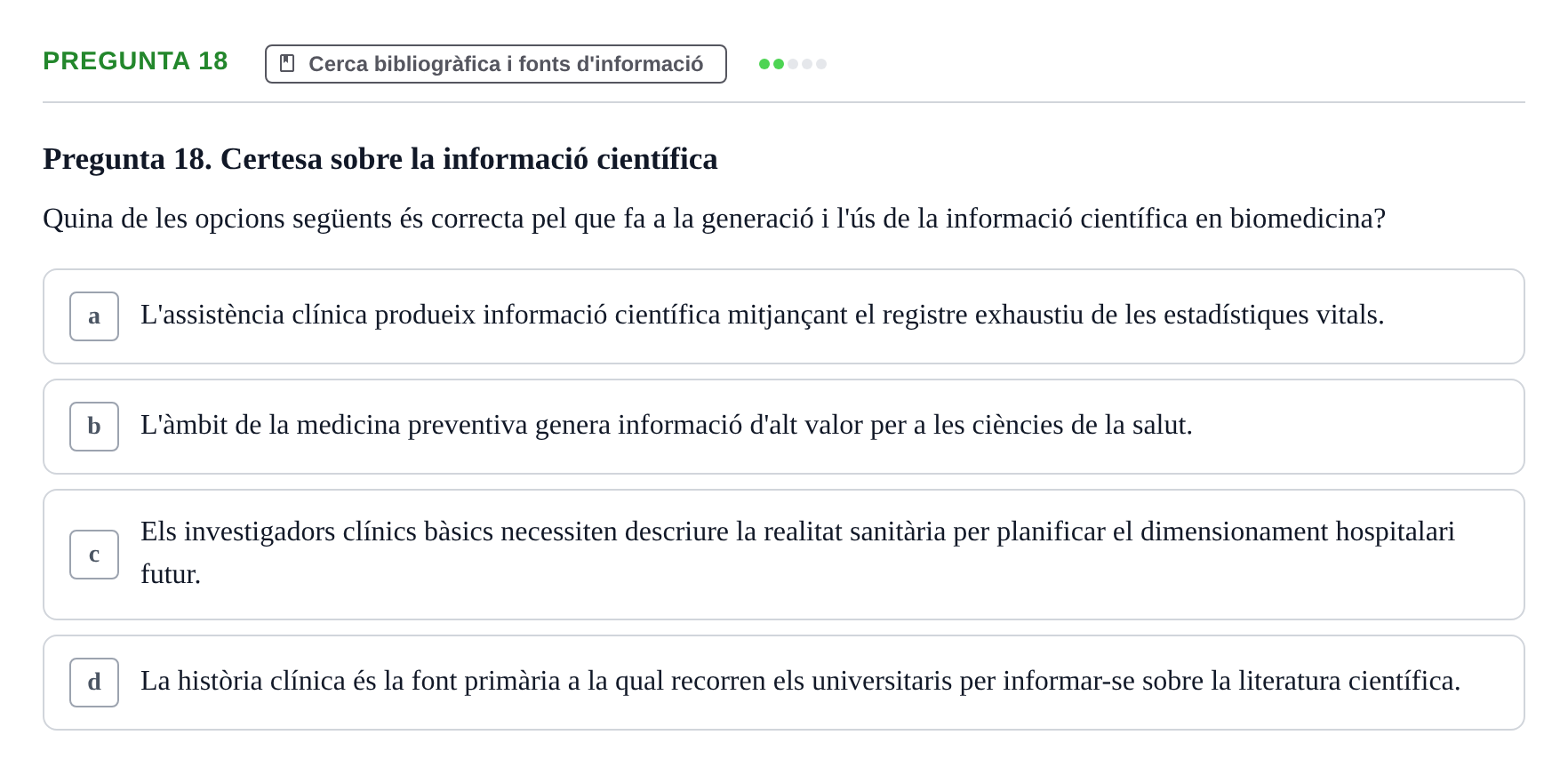 Enunciado: Pregunta 18 · Bioestadística i Metodologia UAB Juny 2021