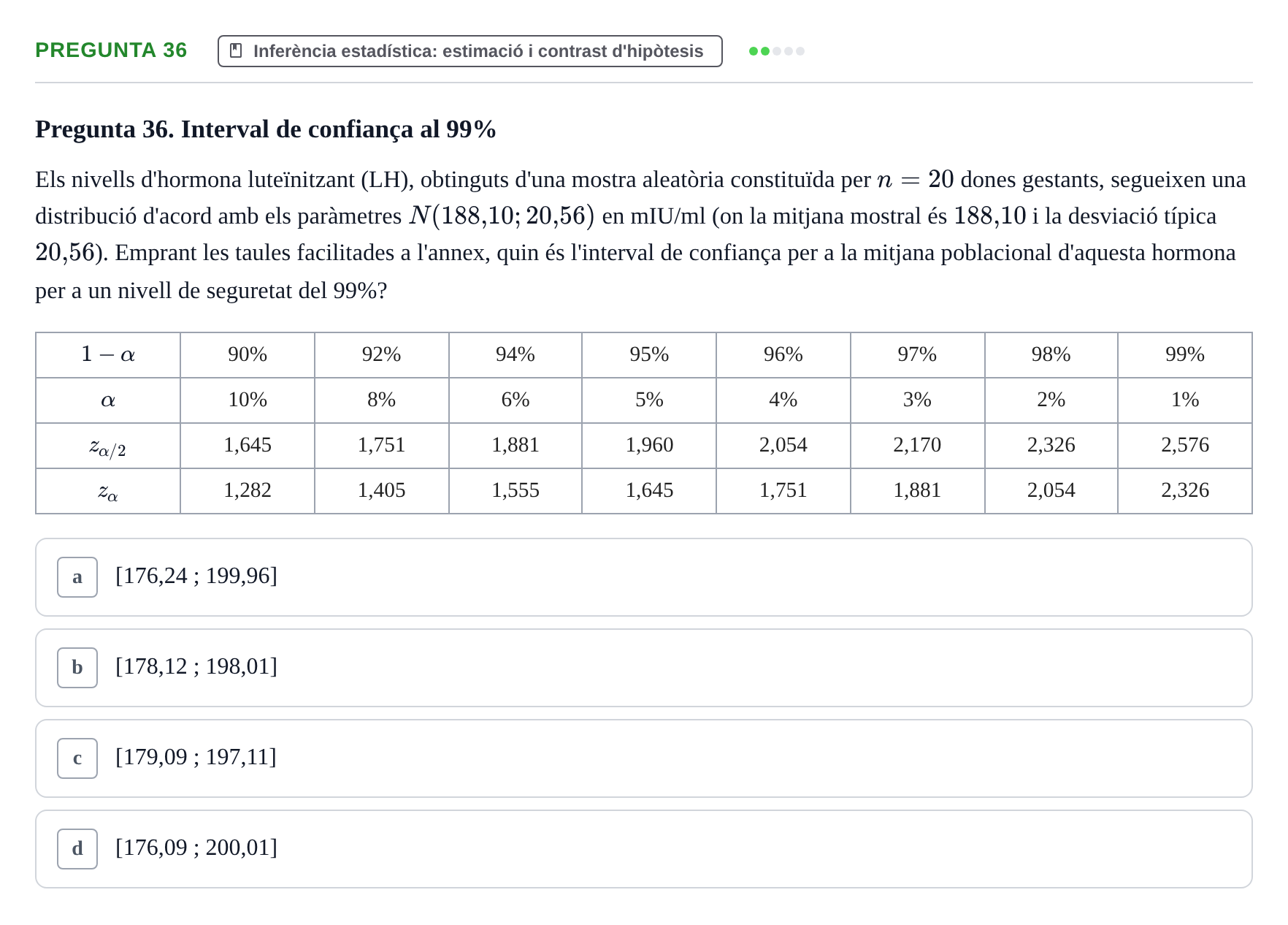 Enunciado: Pregunta 36 · Bioestadística i Metodologia UAB Juny 2021