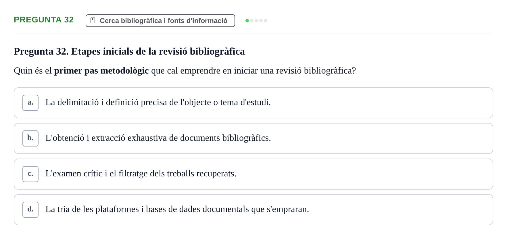 Enunciado: Pregunta 32 · Bioestadística i Metodologia UAB 2022