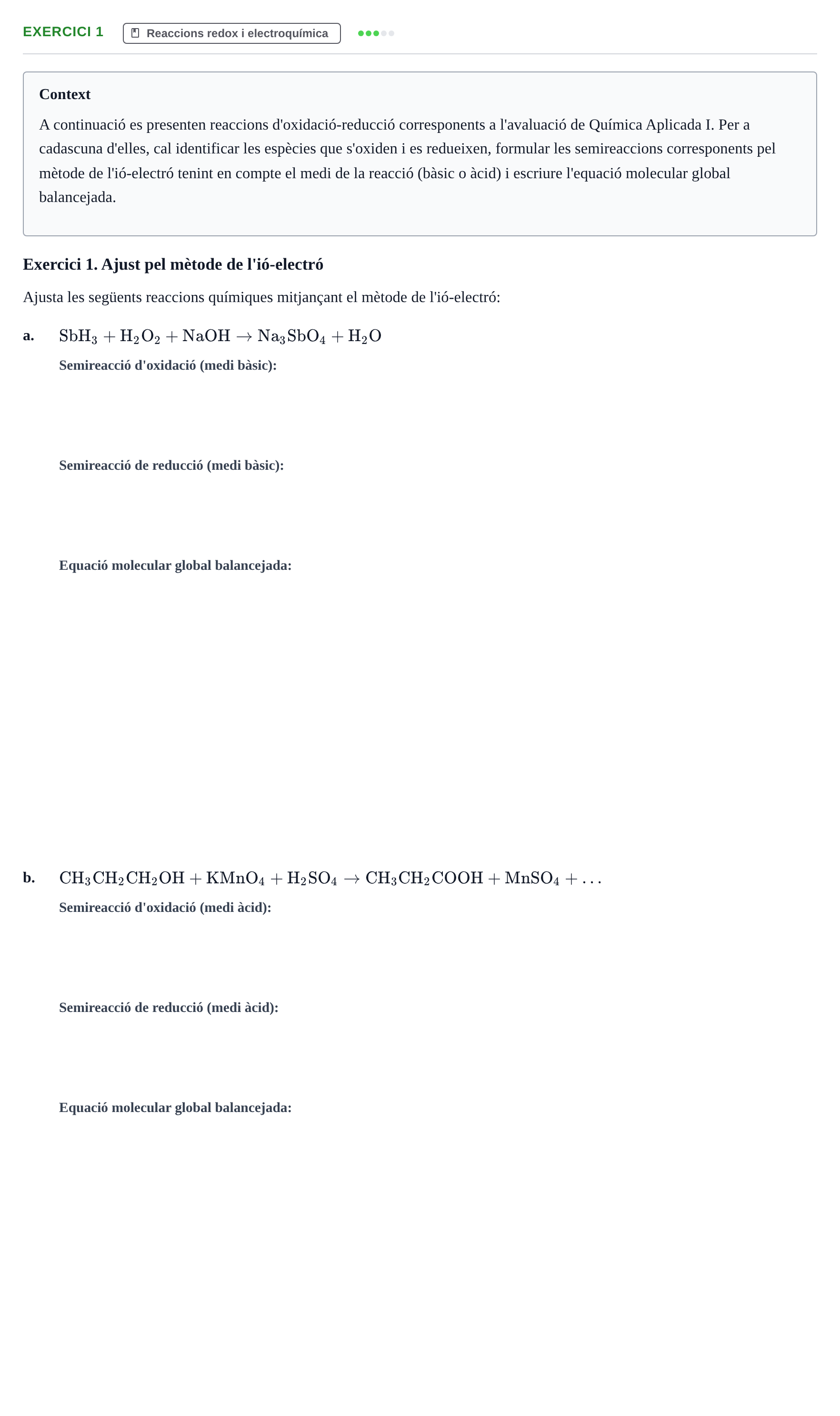 Enunciado: Exercici 1 · Química Aplicada I UB 2024