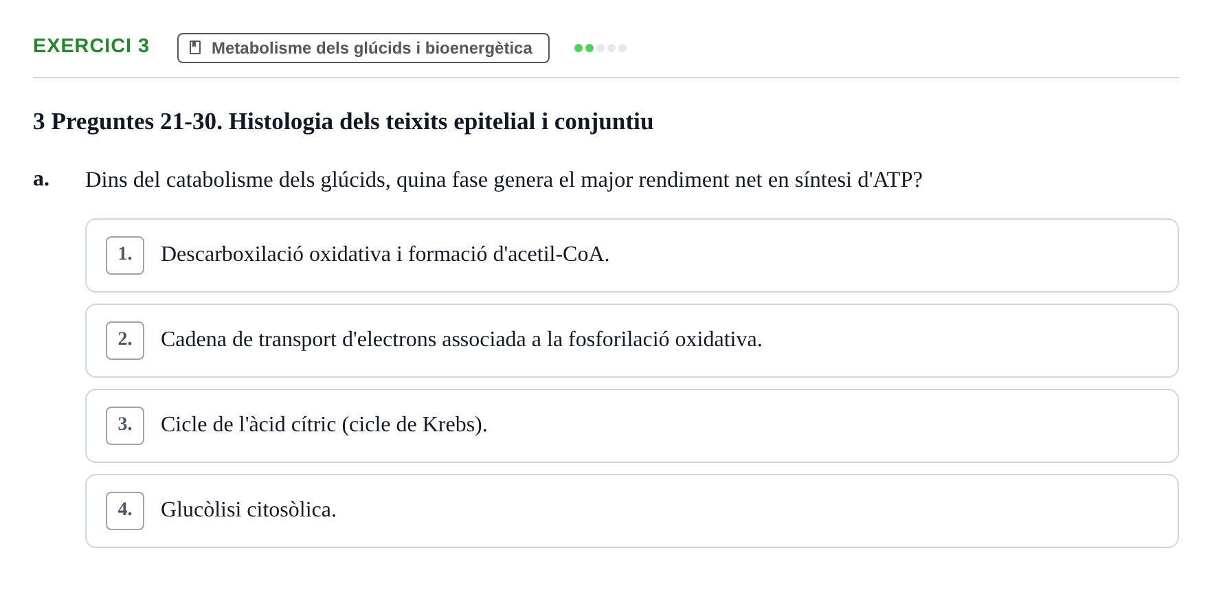 Enunciado: Ejercicio 3 - Metabolisme dels glúcids · Fisiología I UAB 2023