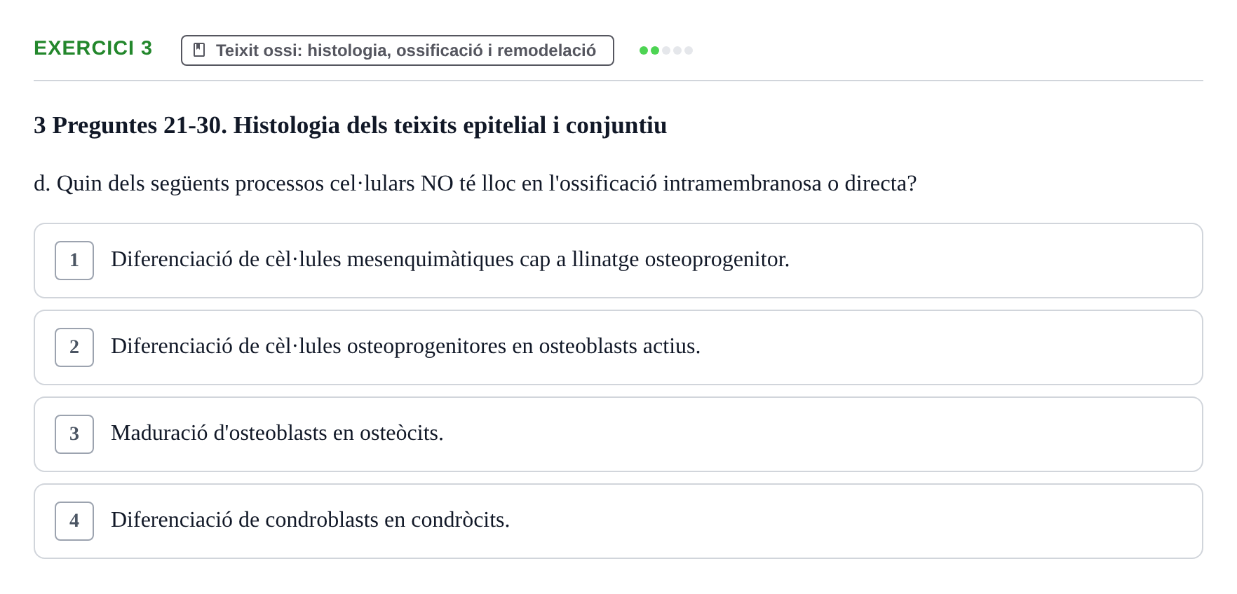 Enunciado: Ejercicio 3 - Teixit ossi · Fisiología I UAB 2023
